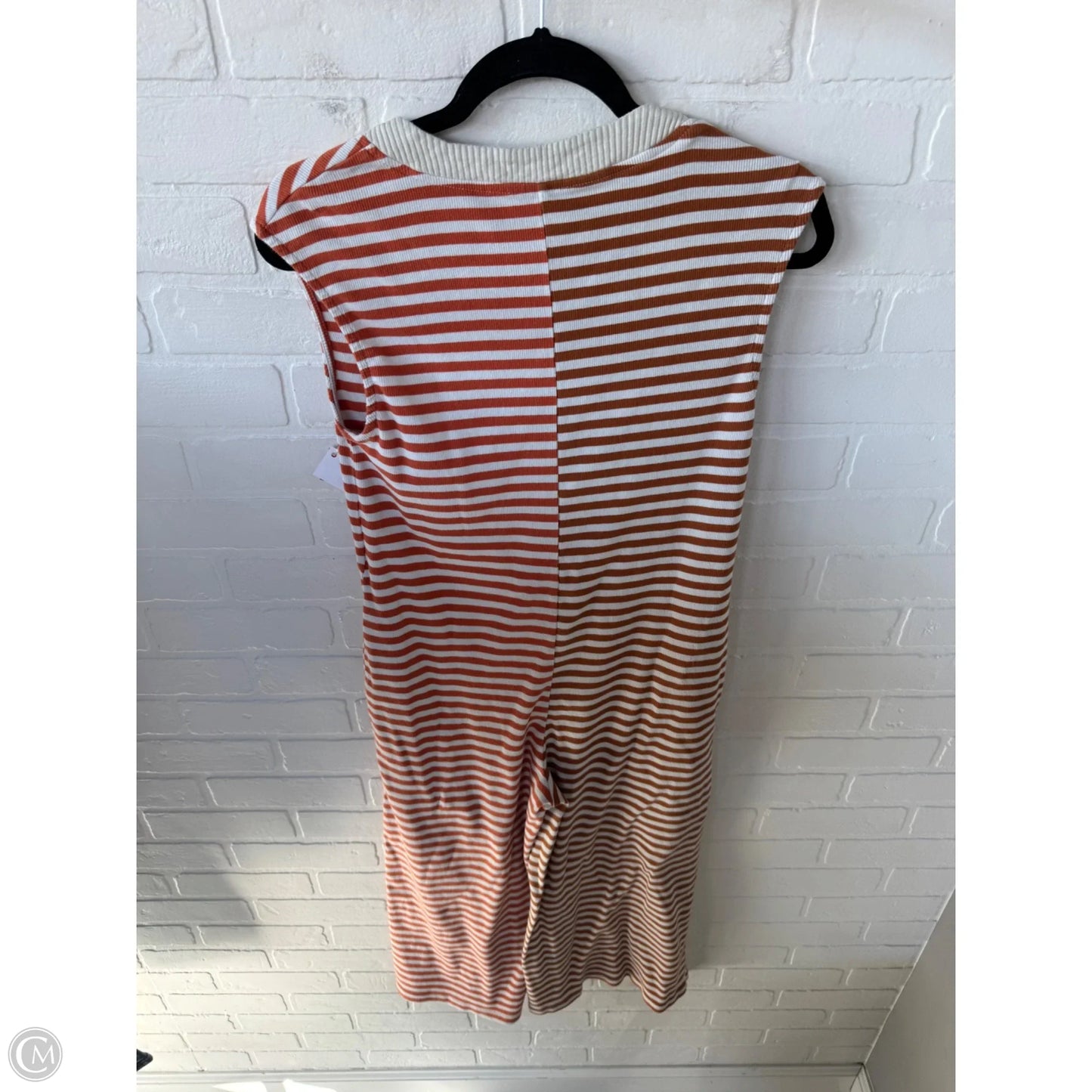 Jumpsuit By Clothes Mentor In Orange & White, Size: S