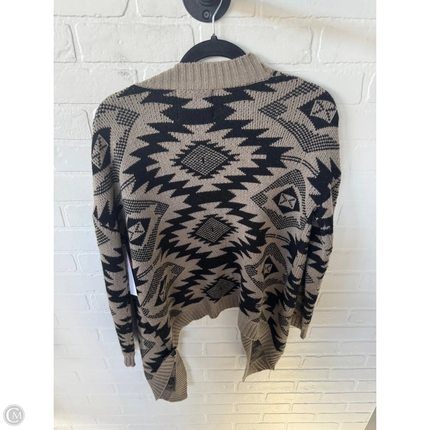 Sweater Cardigan By Ci Sono In Black & Tan, Size: S