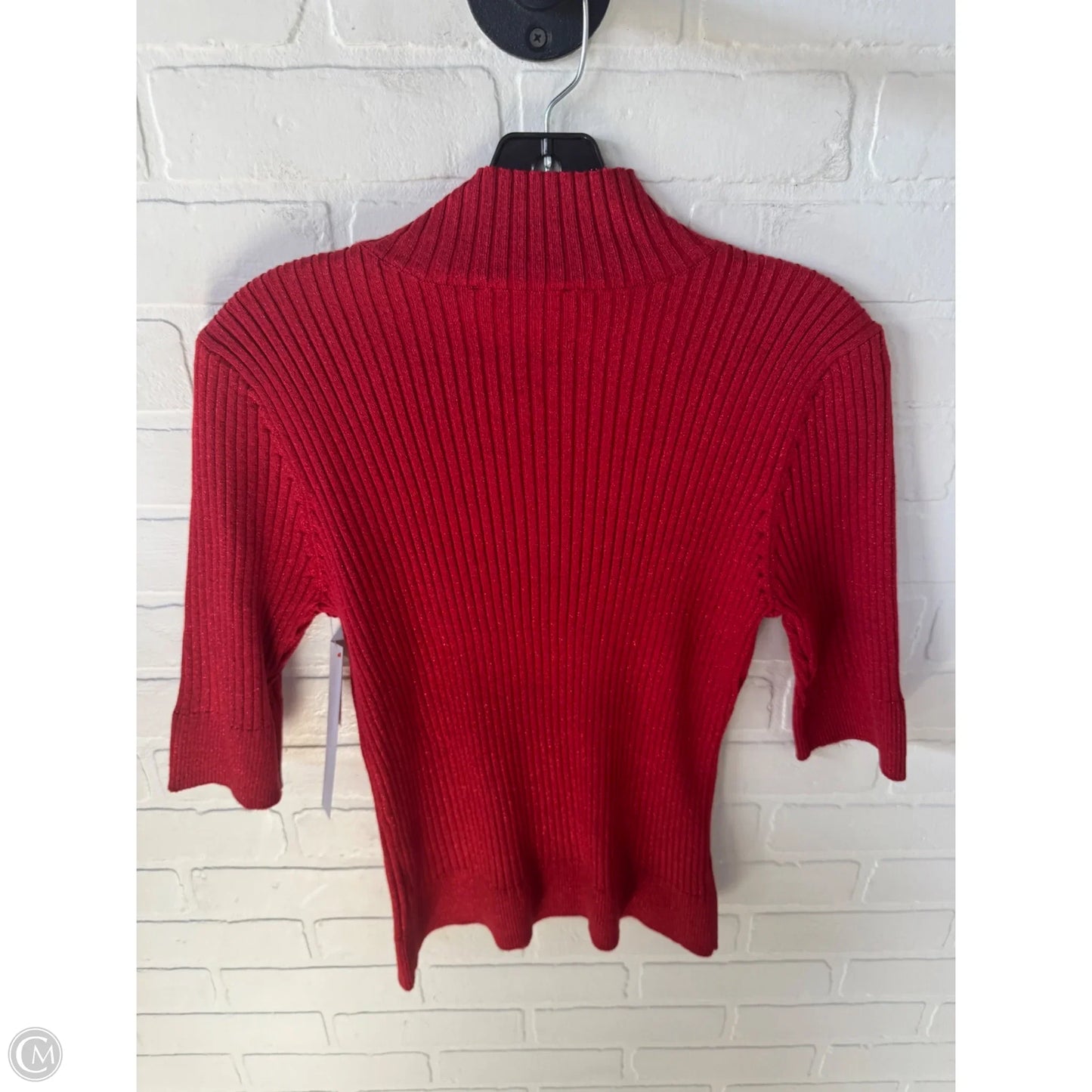 Sweater Short Sleeve By Dkny In Red, Size: M