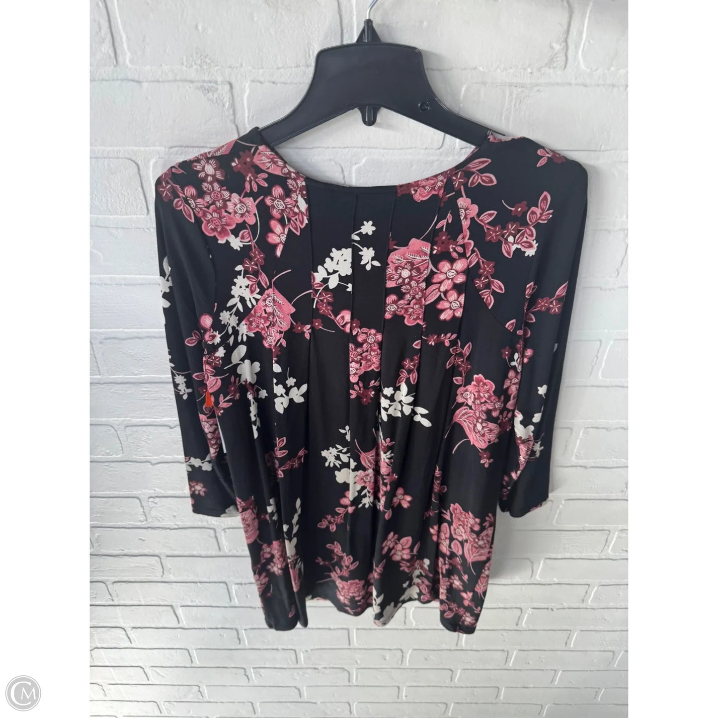 Top 3/4 Sleeve Basic By J. Jill In Black & Pink, Size: Xs