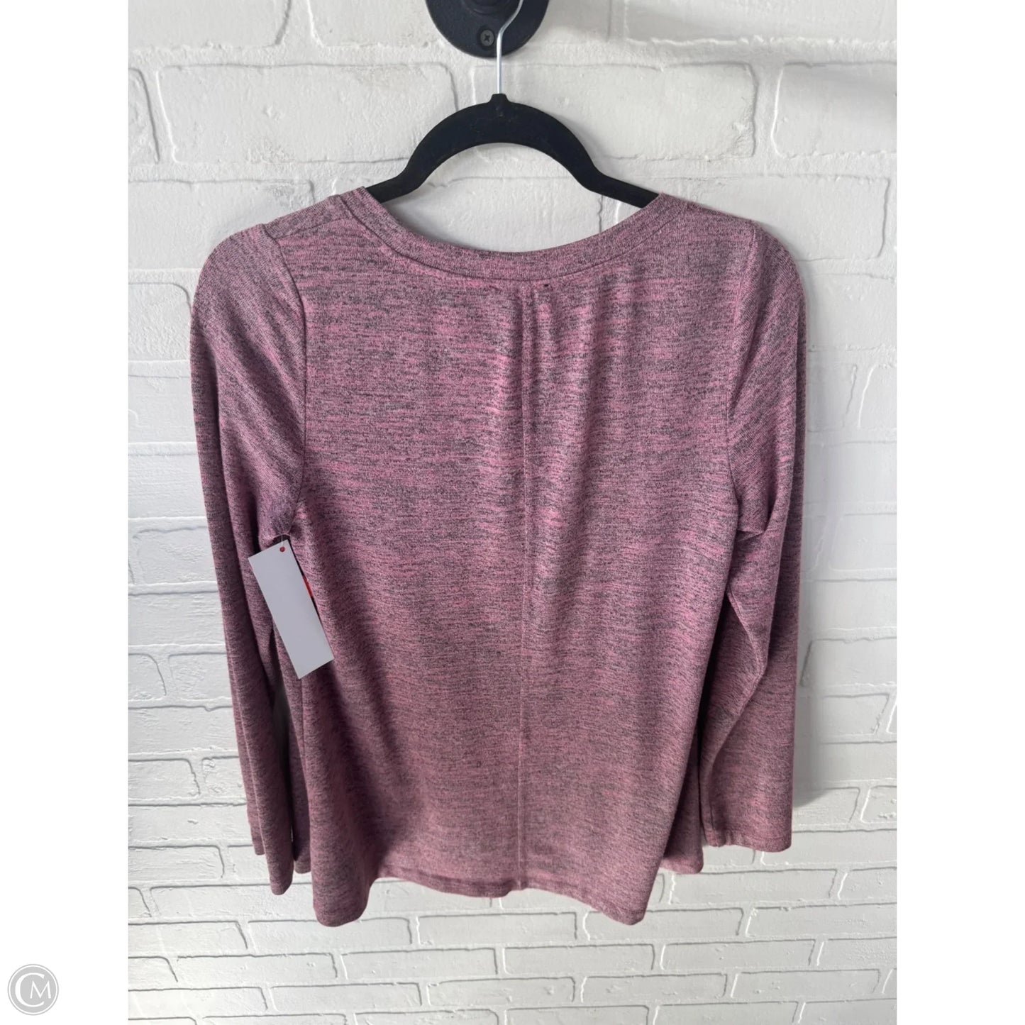 Top Long Sleeve Basic By Jones New York In Grey & Pink, Size: M