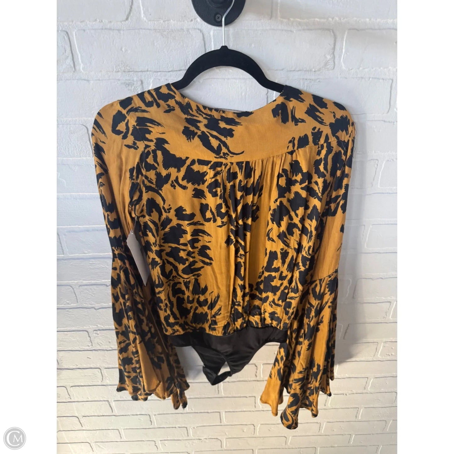Bodysuit By Olivaceous In Black & Gold, Size: S