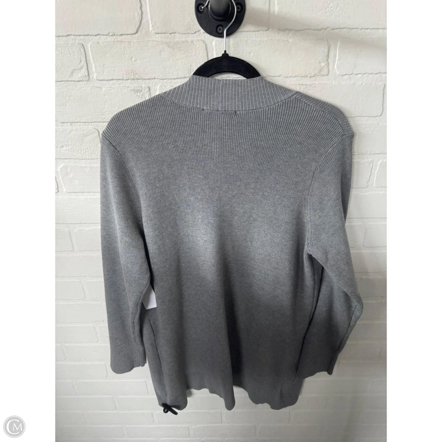 Sweater Cardigan By Cable And Gauge In Grey, Size: 1x