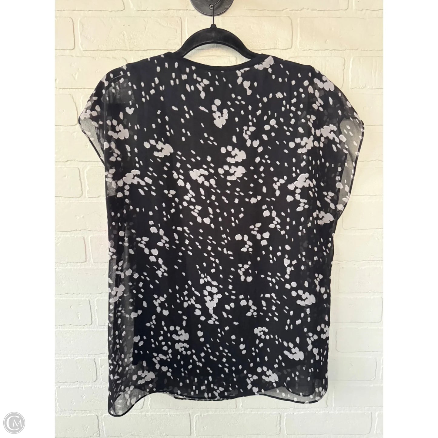 Top Short Sleeve By Cabi In Black & Grey, Size: Xs