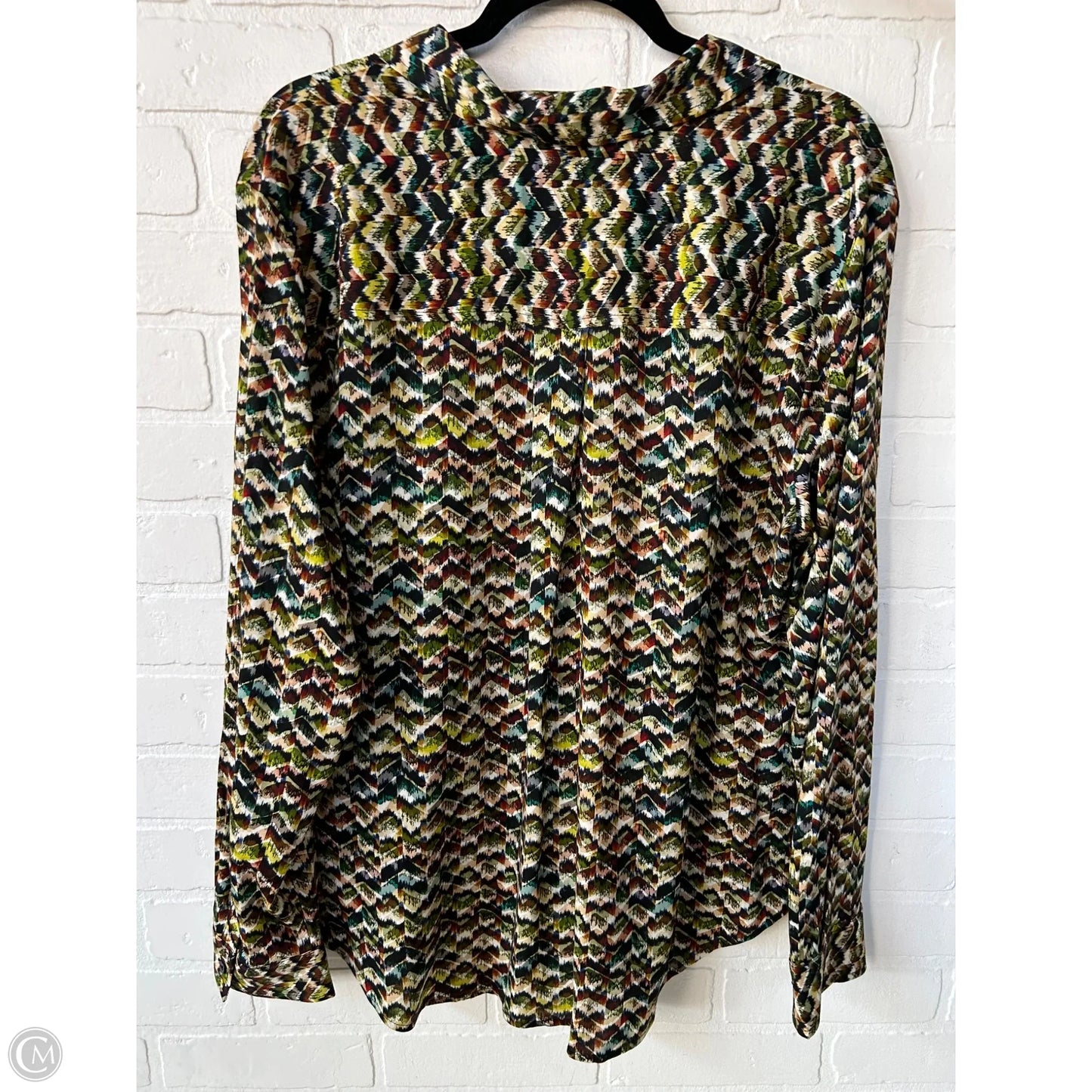 Top Long Sleeve By Liverpool In Brown & Green, Size: Xl