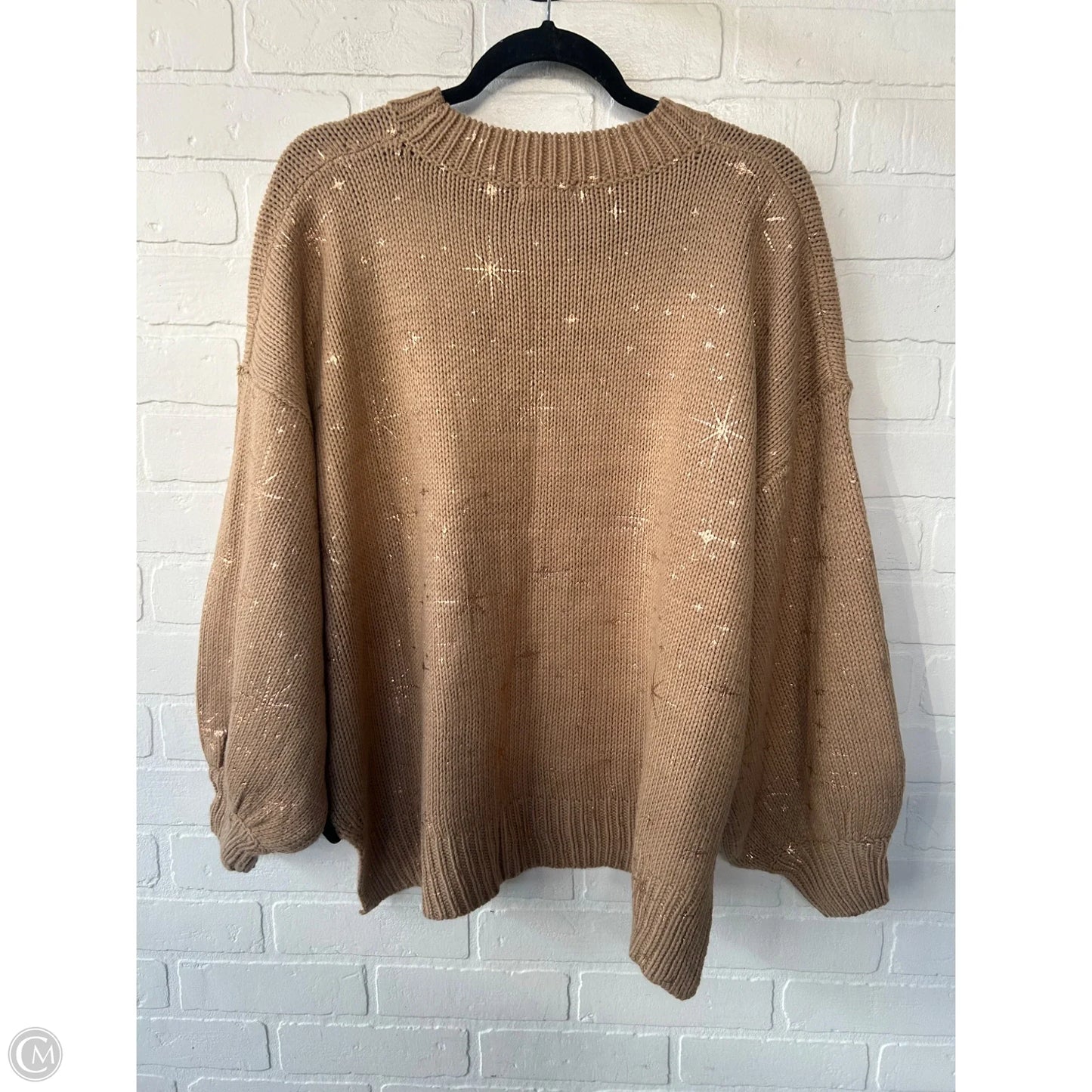 Sweater By Andthewhy In Gold & Tan, Size: M