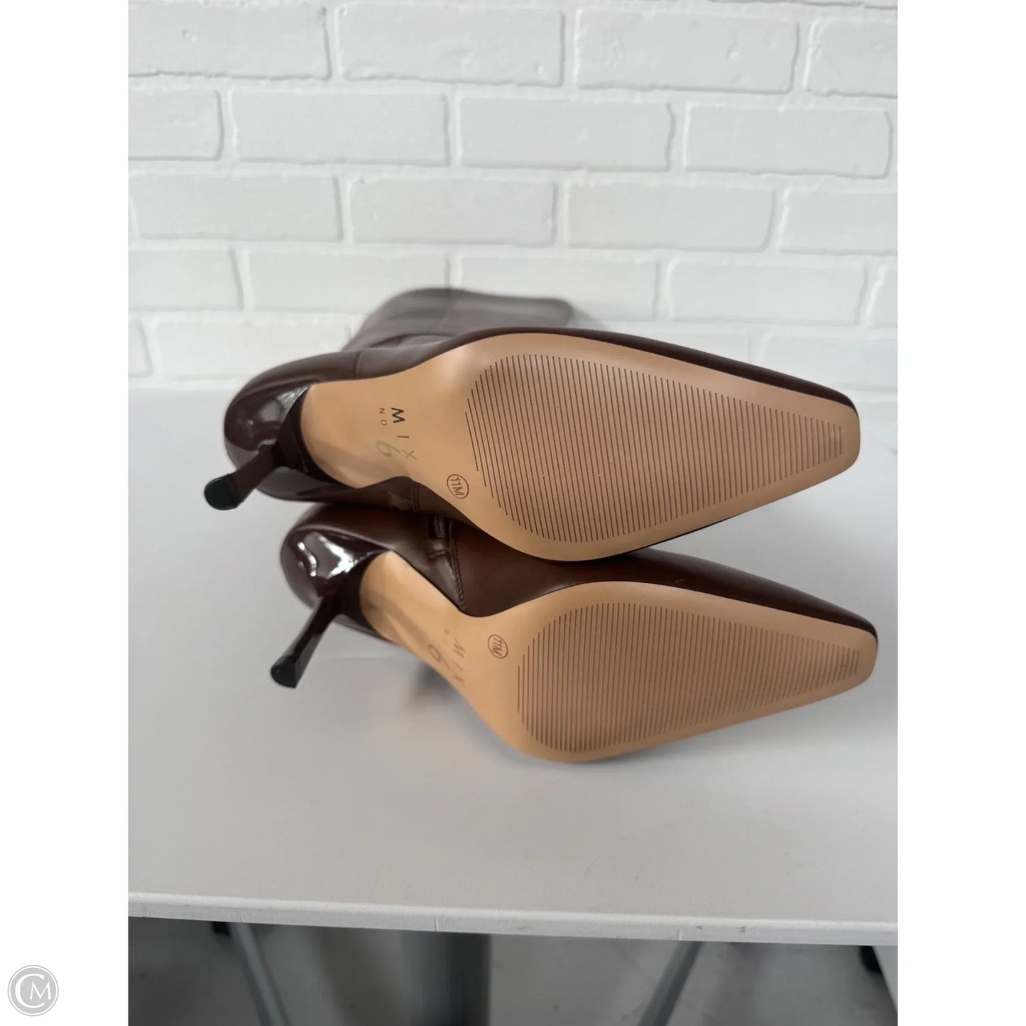 Boots Knee Heels By Mix No 6 In Brown, Size: 11