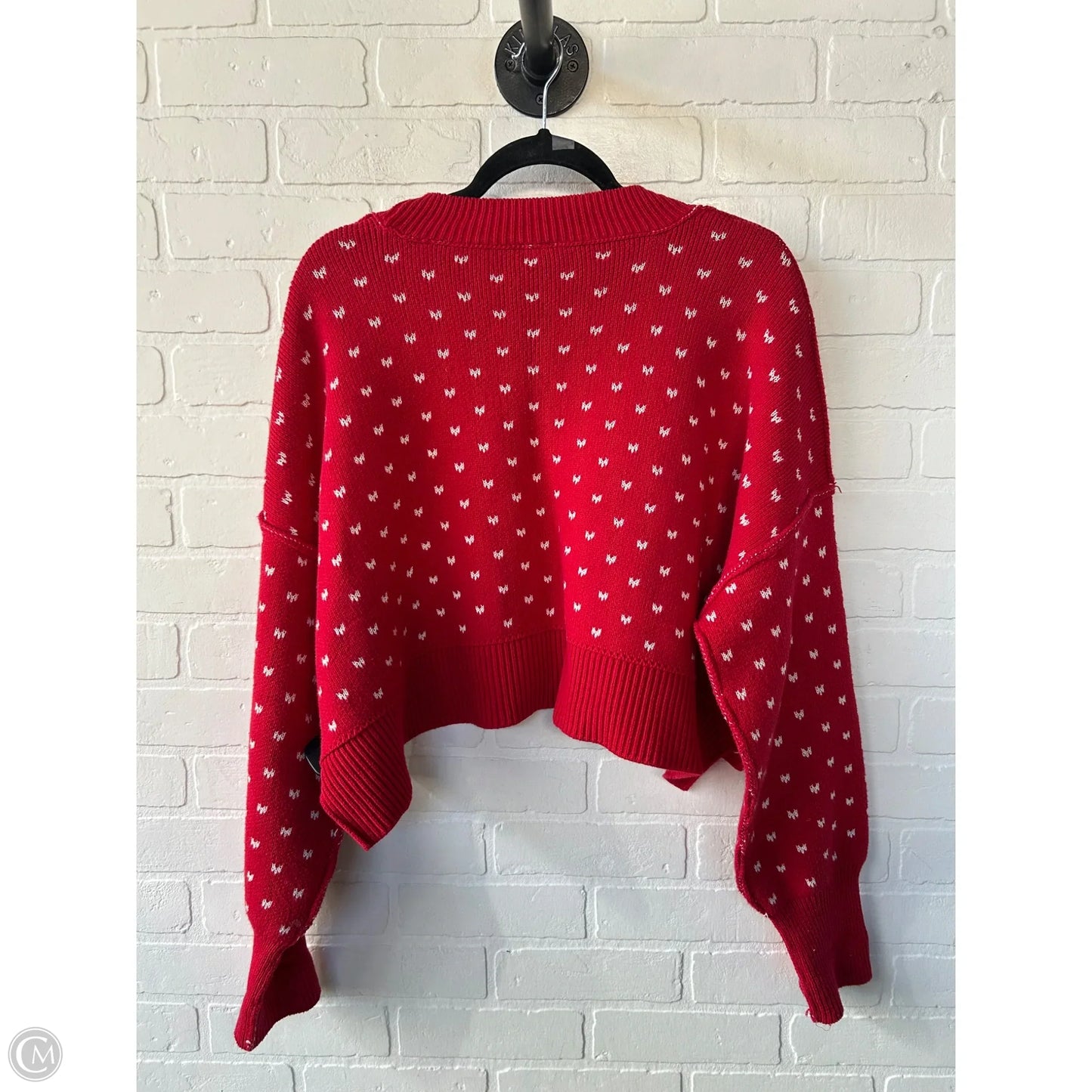 Sweater By Free People In Red & White, Size: M