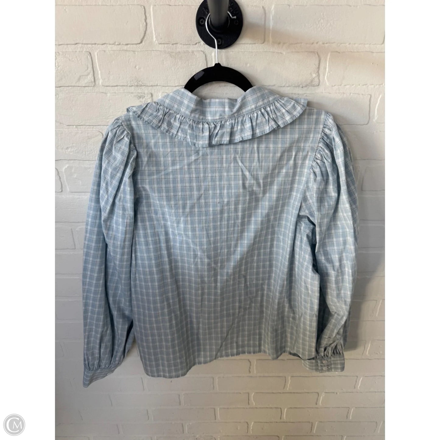 Top Long Sleeve By Levis In Blue & White, Size: L