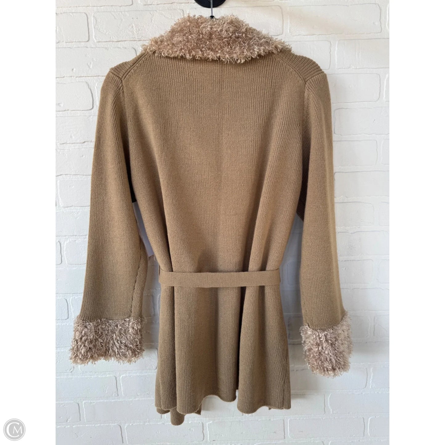 Sweater Cardigan By Gloria Vanderbilt In Tan, Size: L