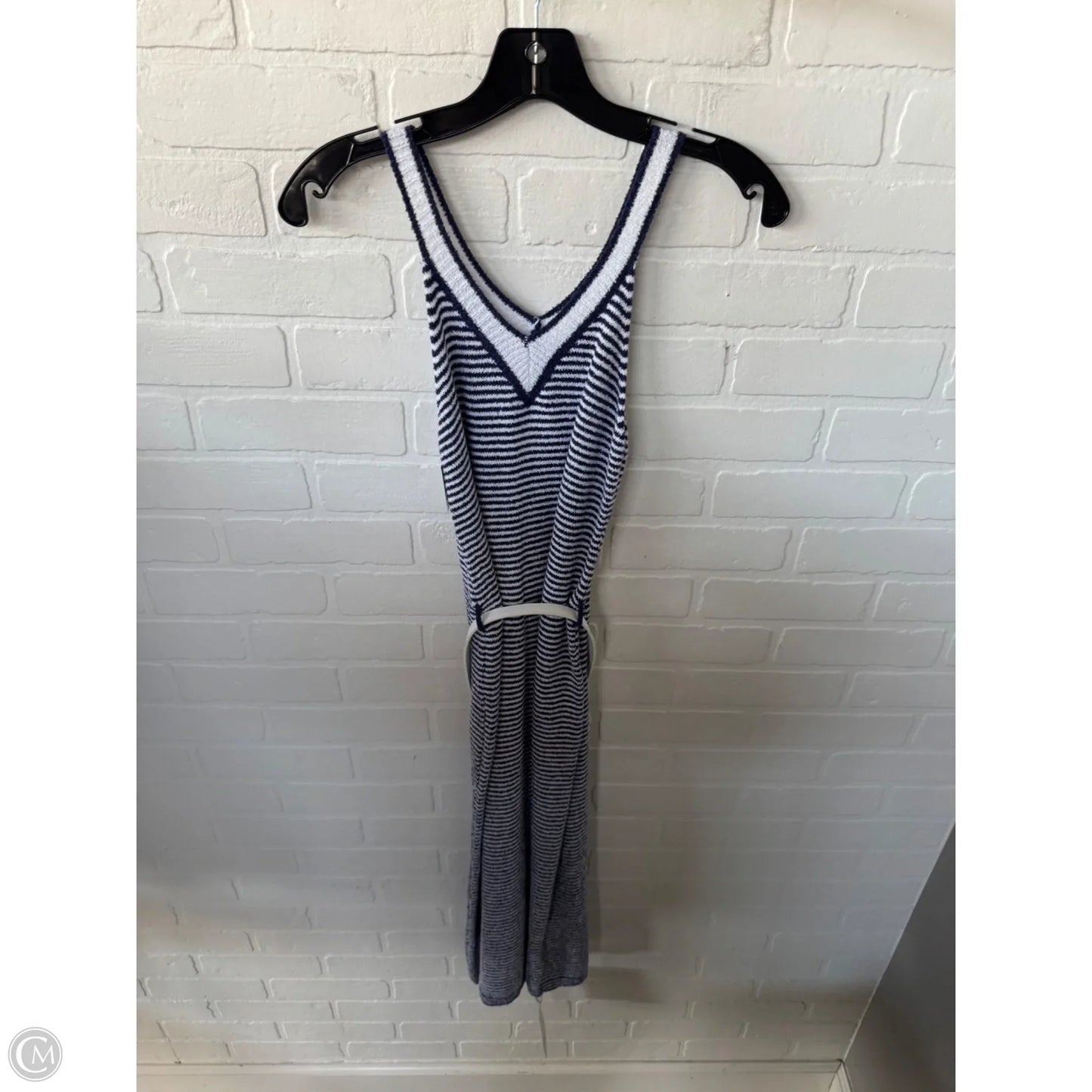Dress Casual Midi By Clothes Mentor In Blue & White, Size: M