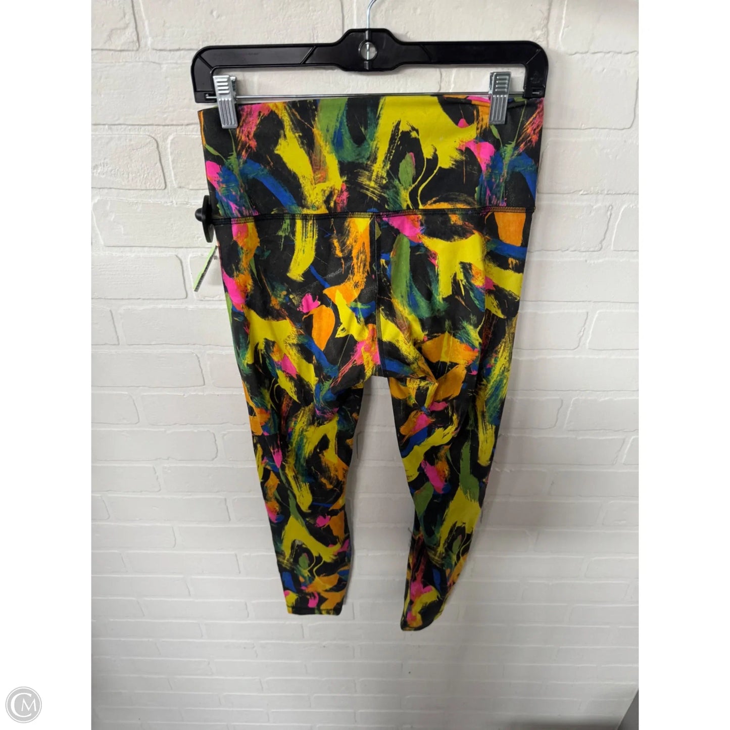 Athletic Leggings By Lululemon In Black & Yellow, Size: 10