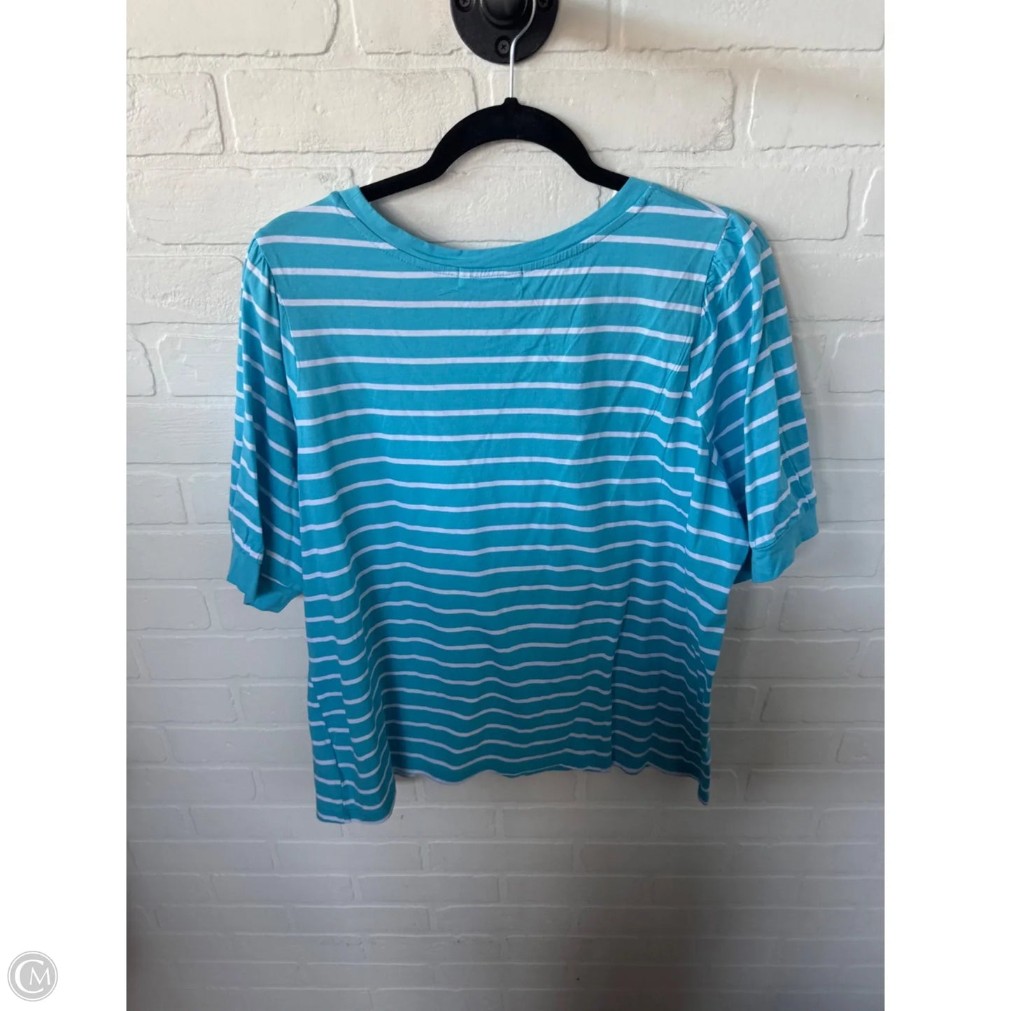 Top Short Sleeve Basic By 89th And Madison In Blue & White, Size: Xxl
