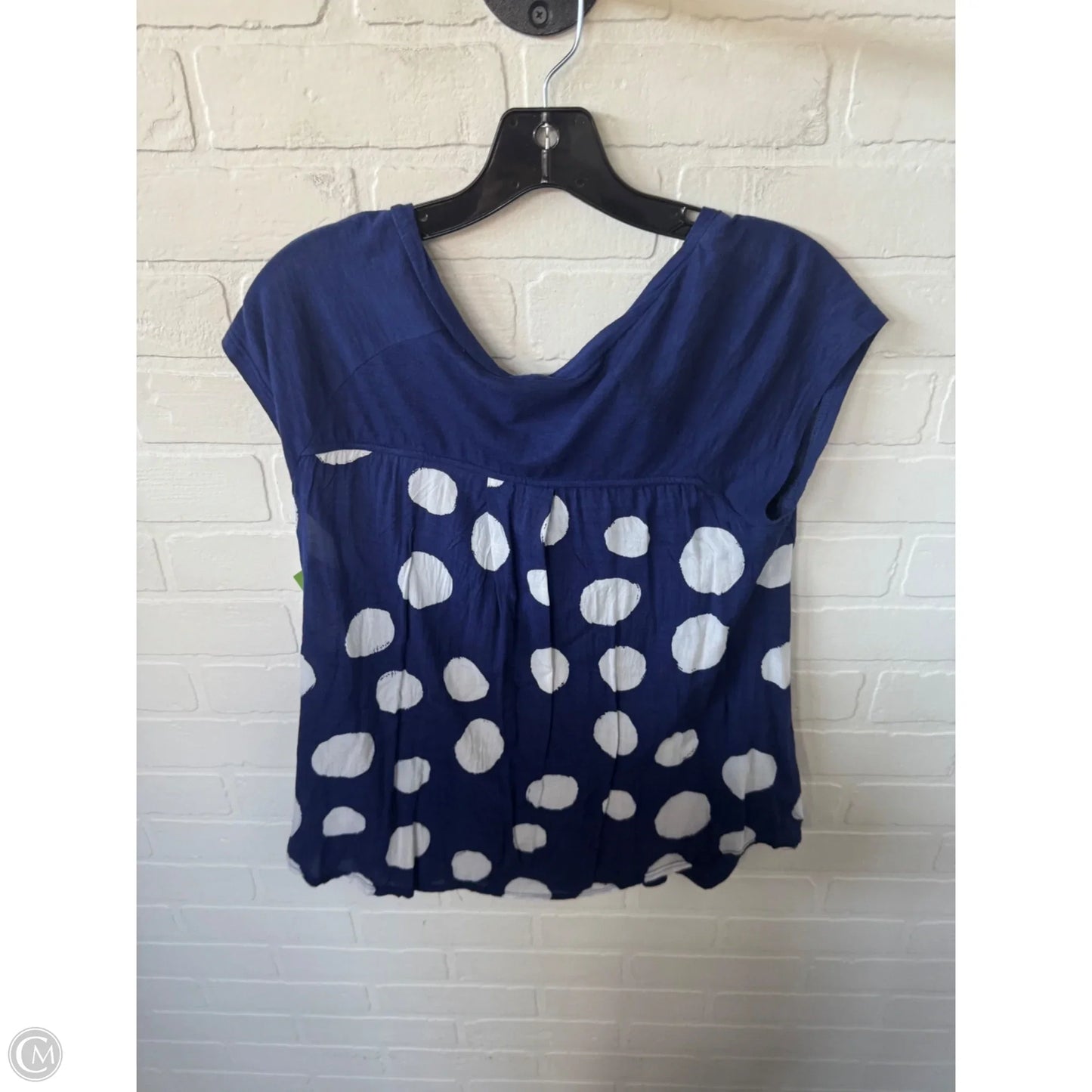 Top Short Sleeve By Porridge In Blue & White, Size: S