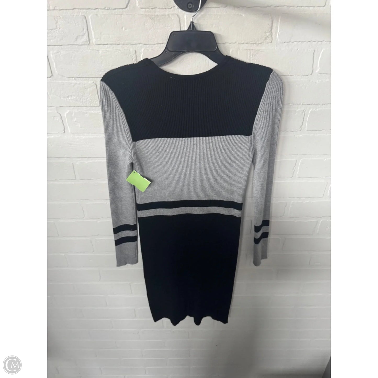 Dress Sweater By Rd Style In Black & Grey, Size: M