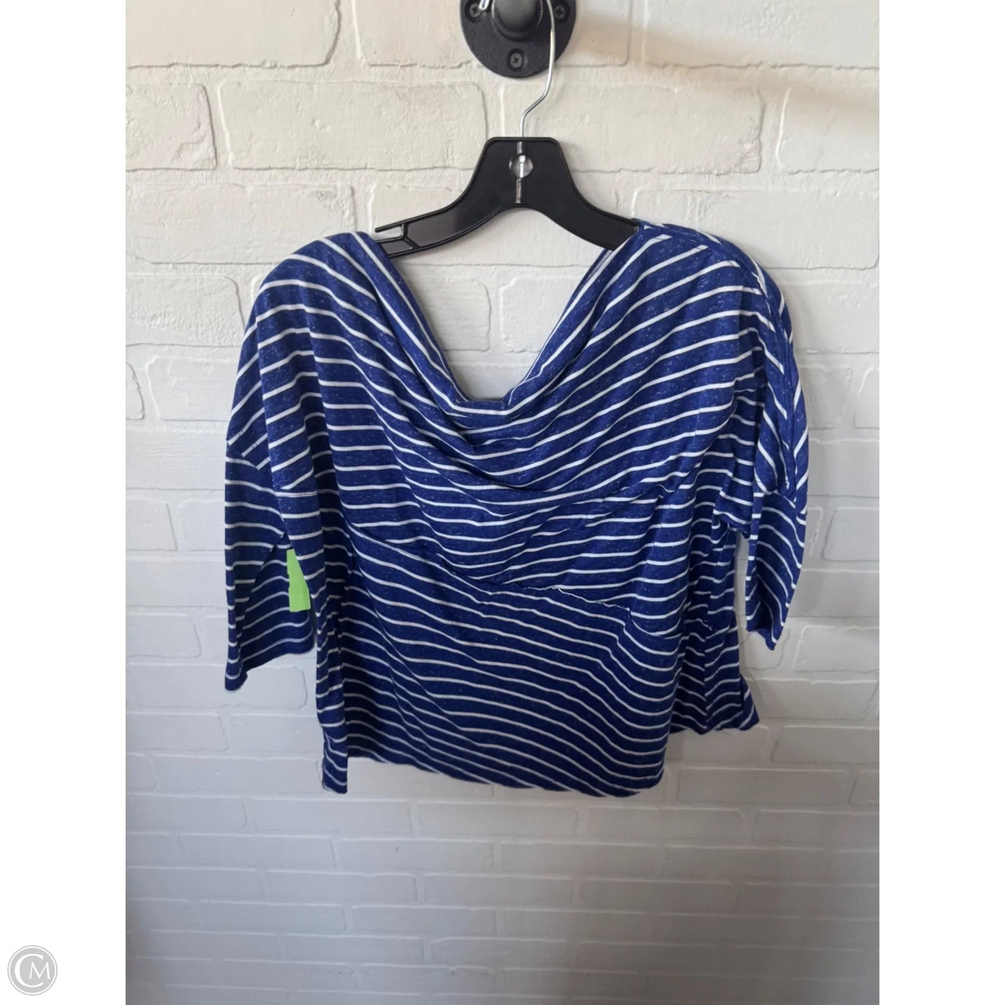 Top Short Sleeve By Umgee In Blue & White, Size: L