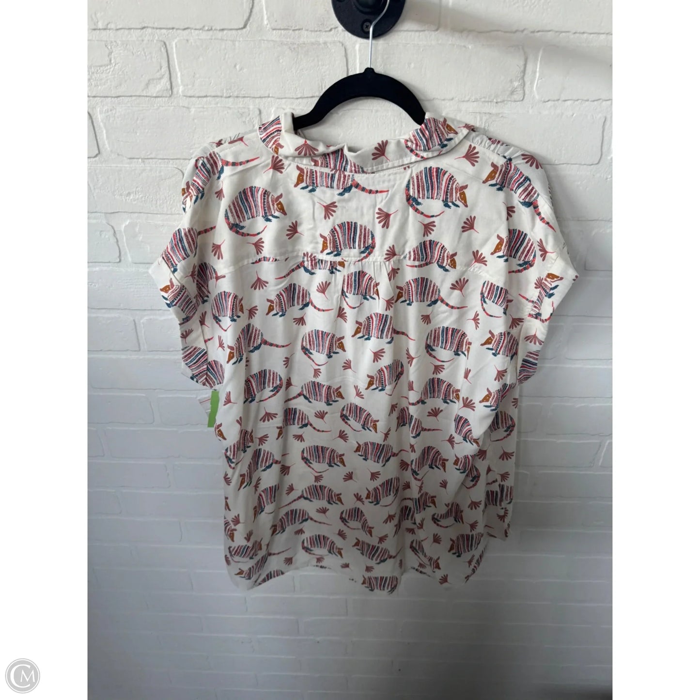 Top Short Sleeve By Clothes Mentor In Brown & Cream, Size: Xxl