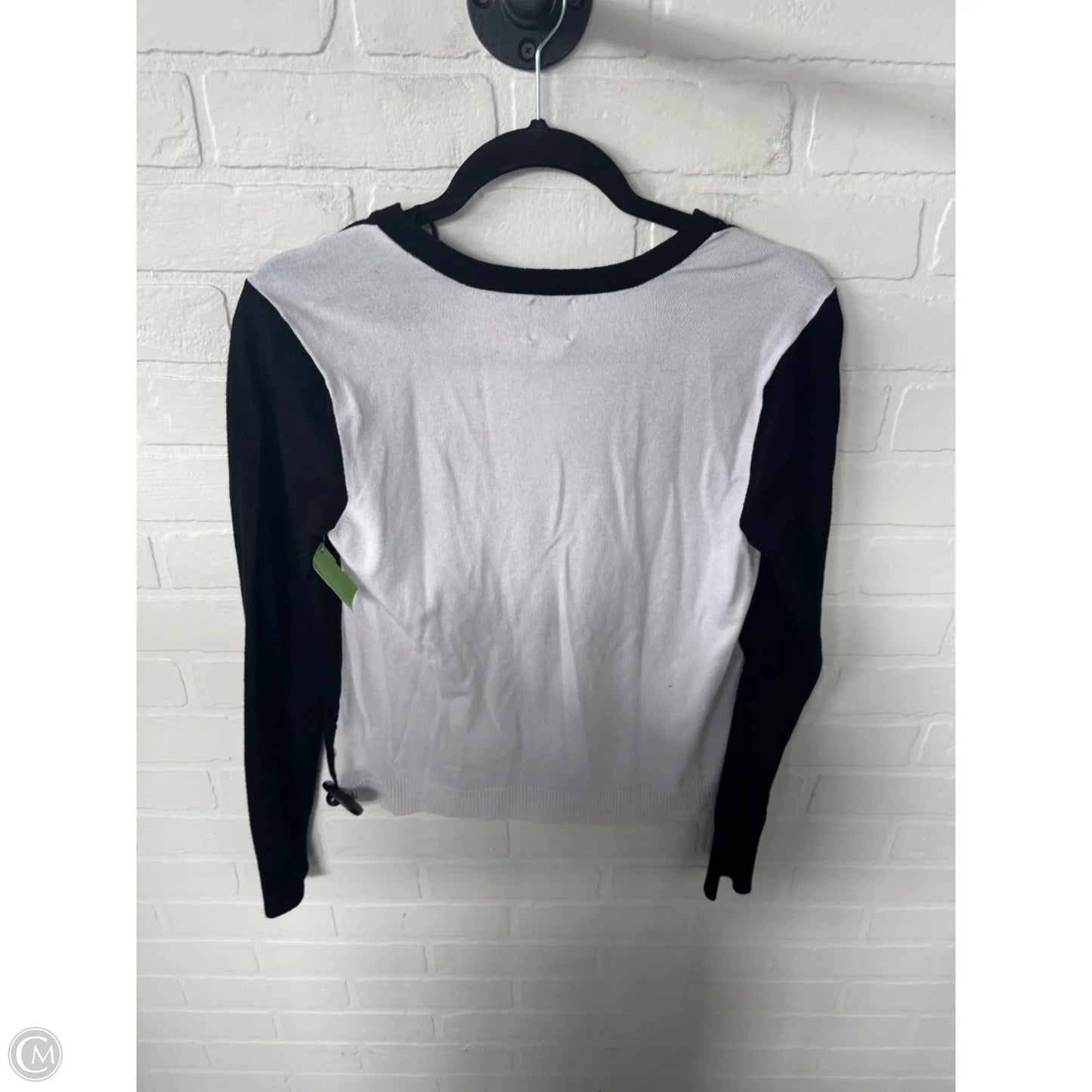 Sweater Cardigan By Anne Klein In Black & White, Size: M