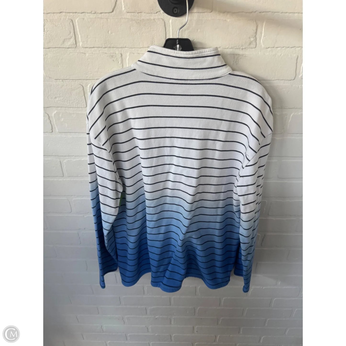 Sweatshirt Collar By Talbots In Blue & White, Size: Xl