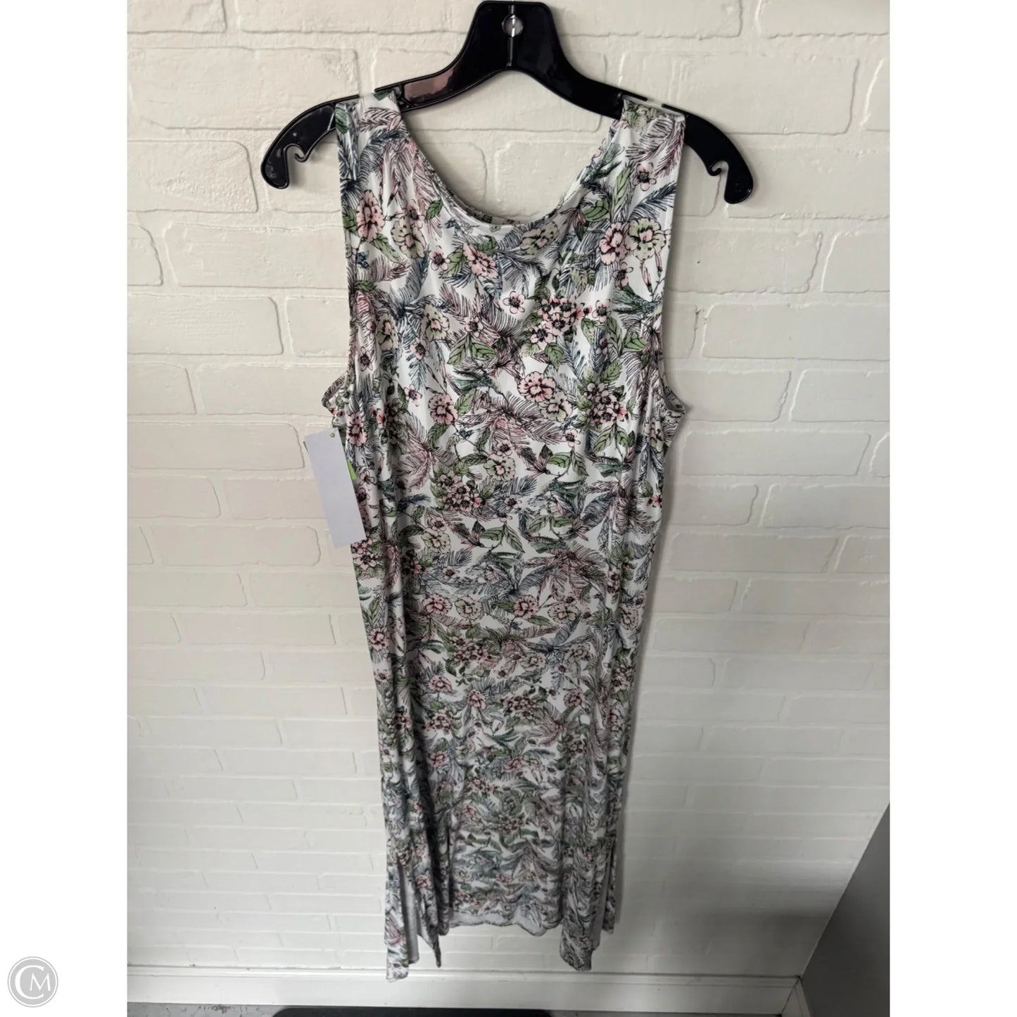 Dress Casual Midi By J. Jill In Green & Pink, Size: L
