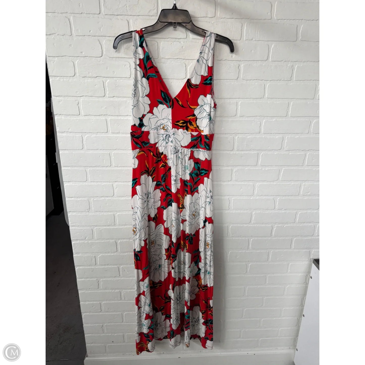 Dress Casual Maxi By C And C In Red & White, Size: L