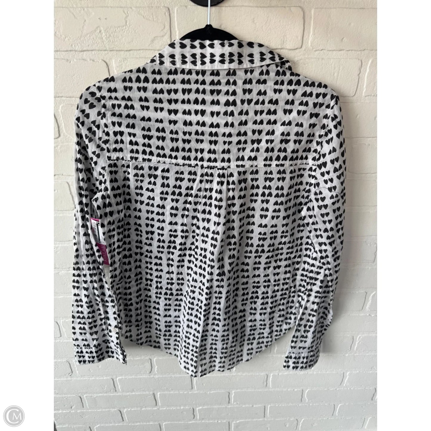 Top Long Sleeve By So In Black & White, Size: S