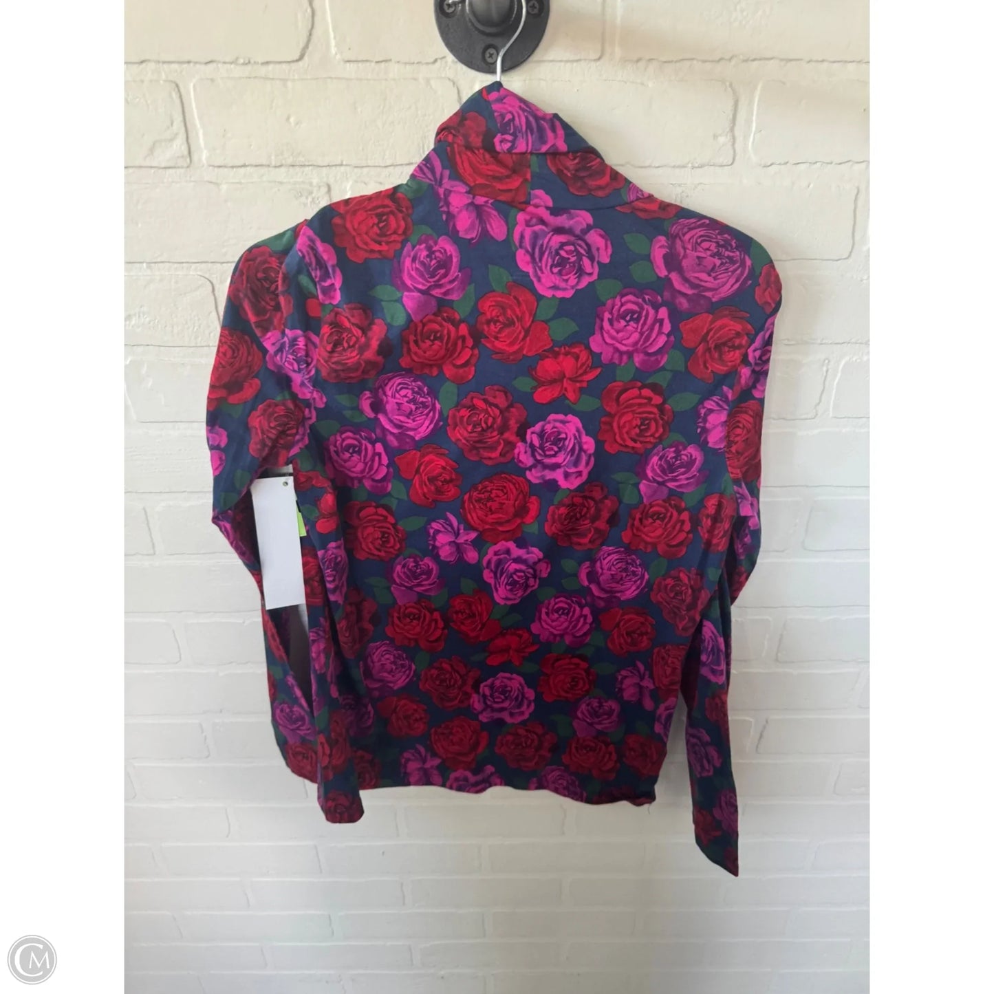 Top Long Sleeve By Talbots In Blue & Red, Size: M