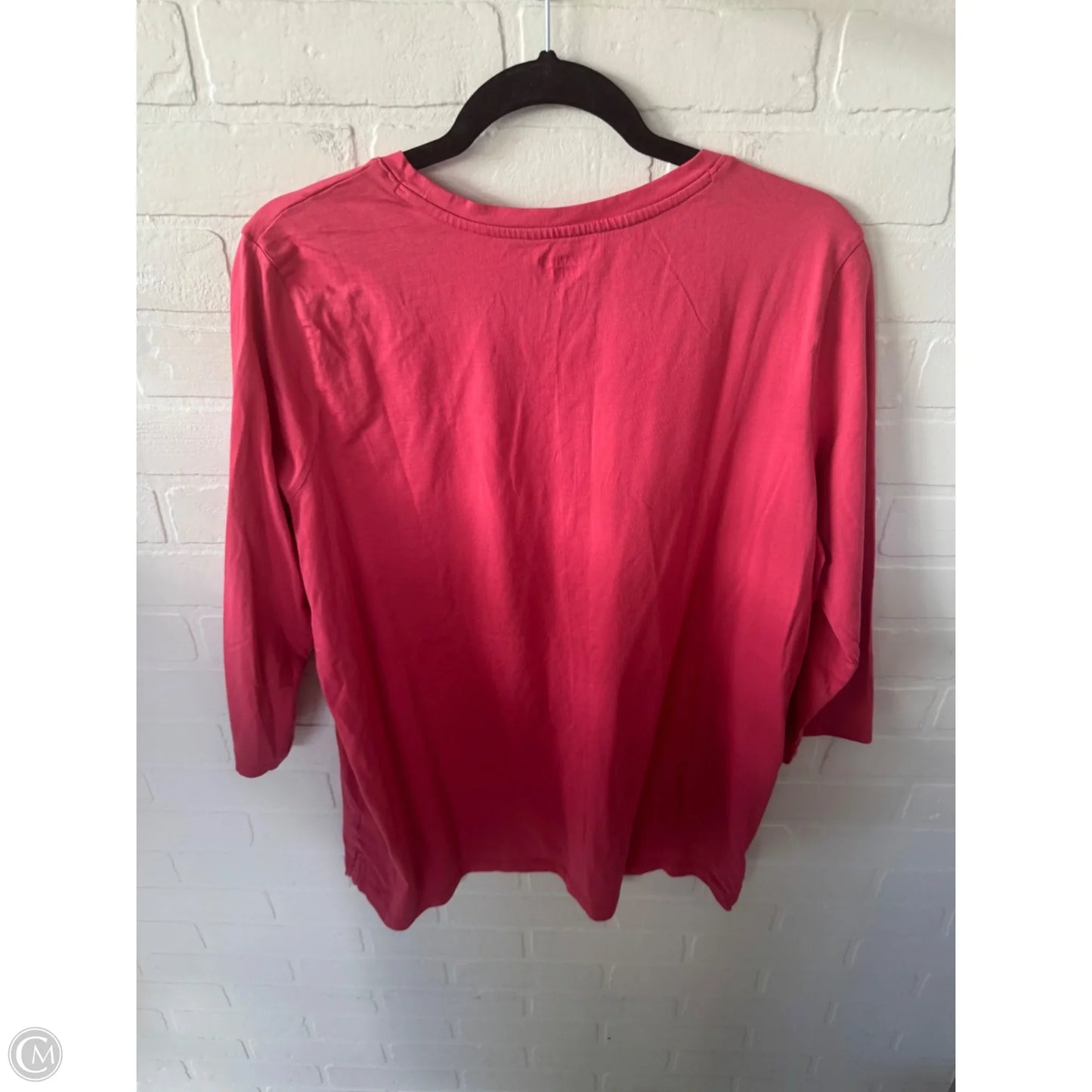 Top 3/4 Sleeve Basic By Lands End In Pink, Size: Xl