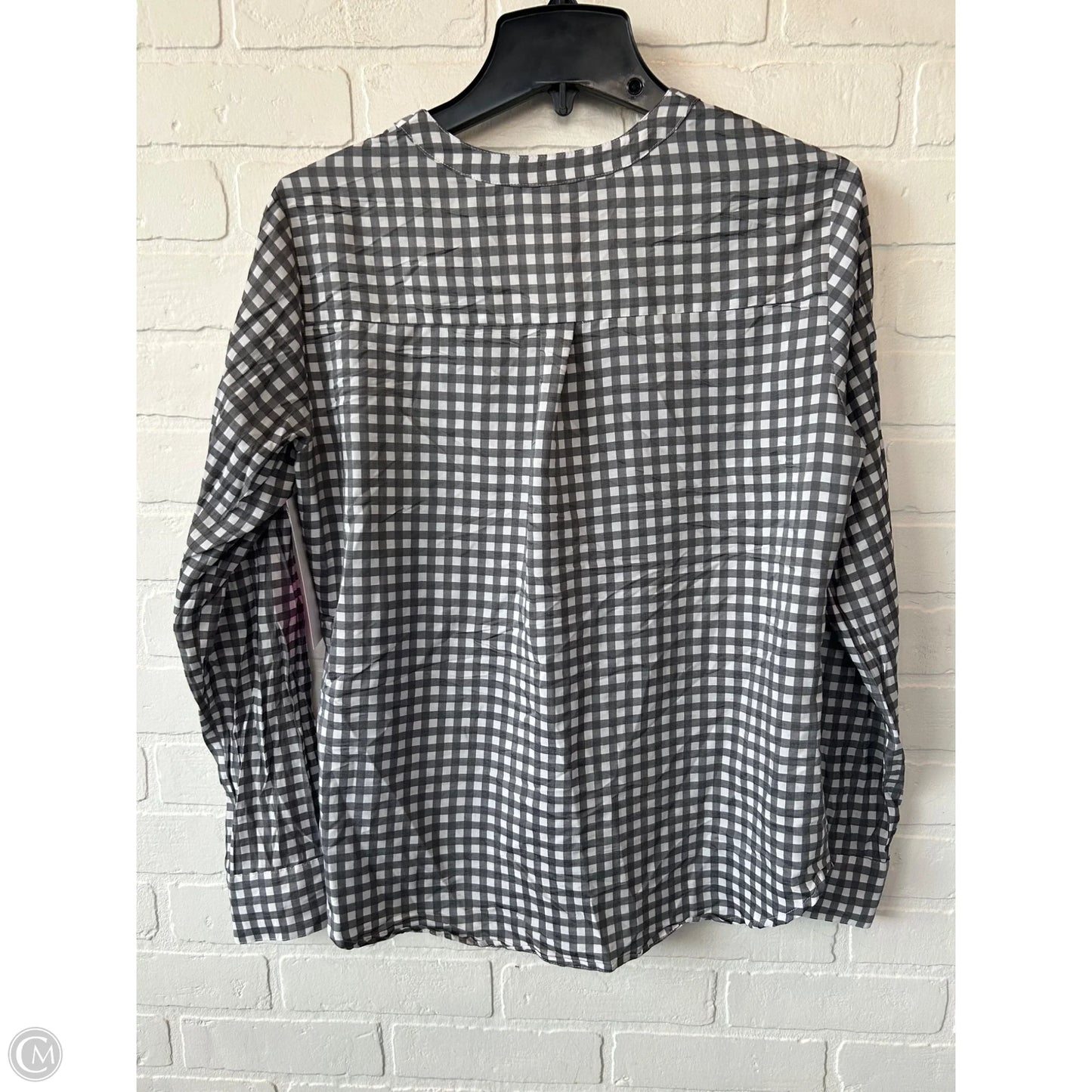 Top Long Sleeve By Express In Grey & White, Size: M