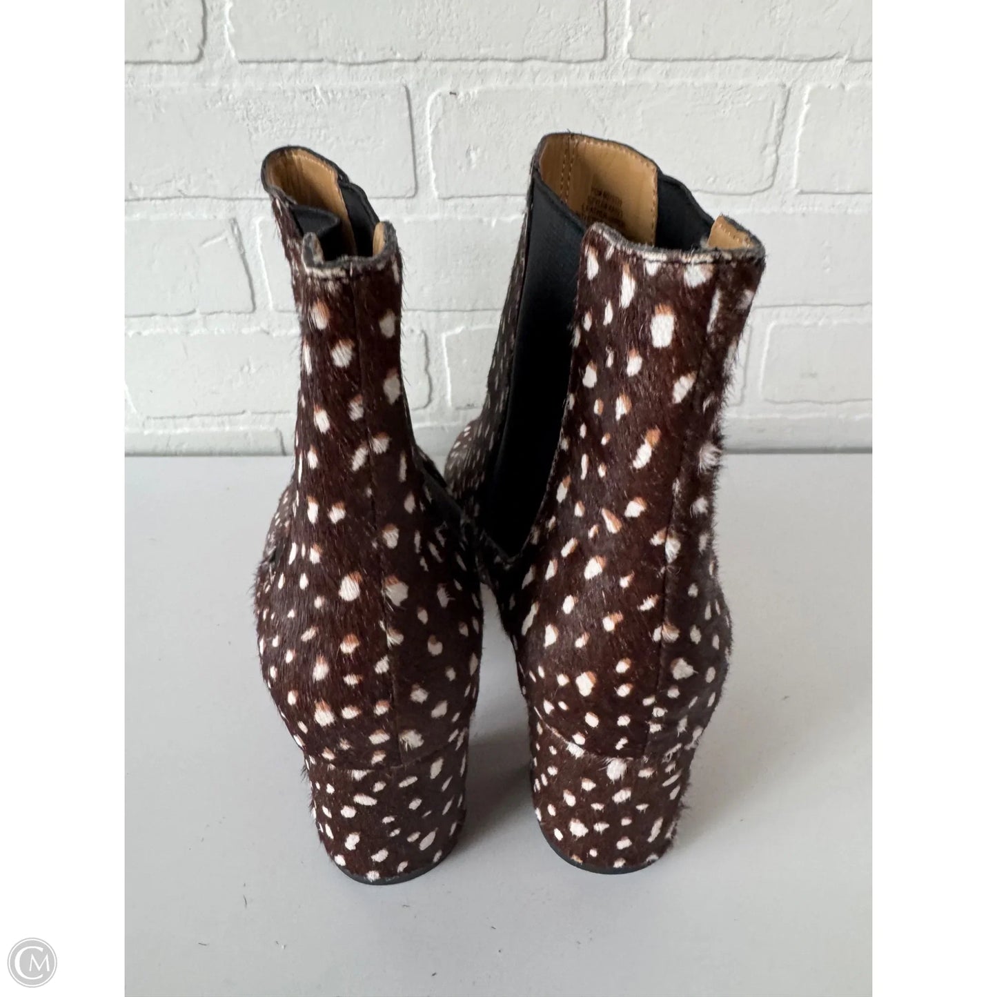 Boots Ankle Heels By J. Crew In Brown & Cream, Size: 9
