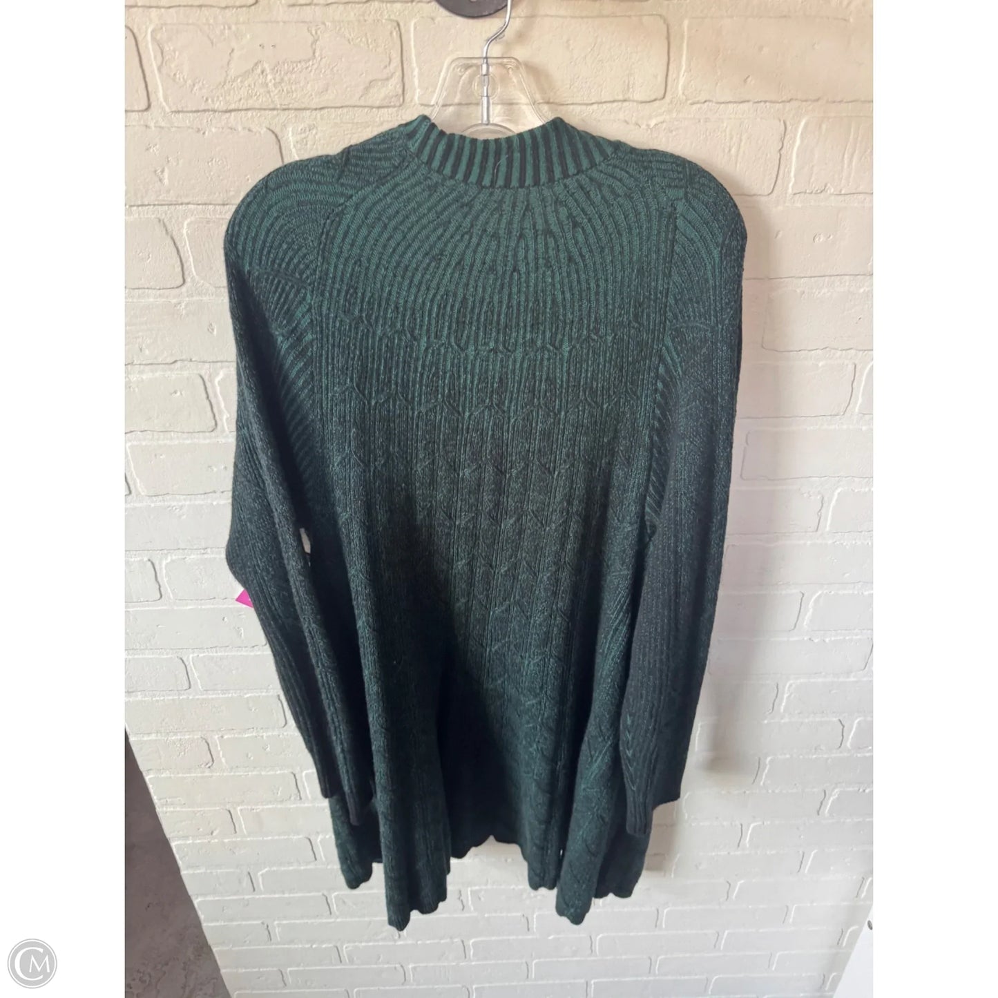Sweater Cardigan By Soft Surroundings In Black & Green, Size: L