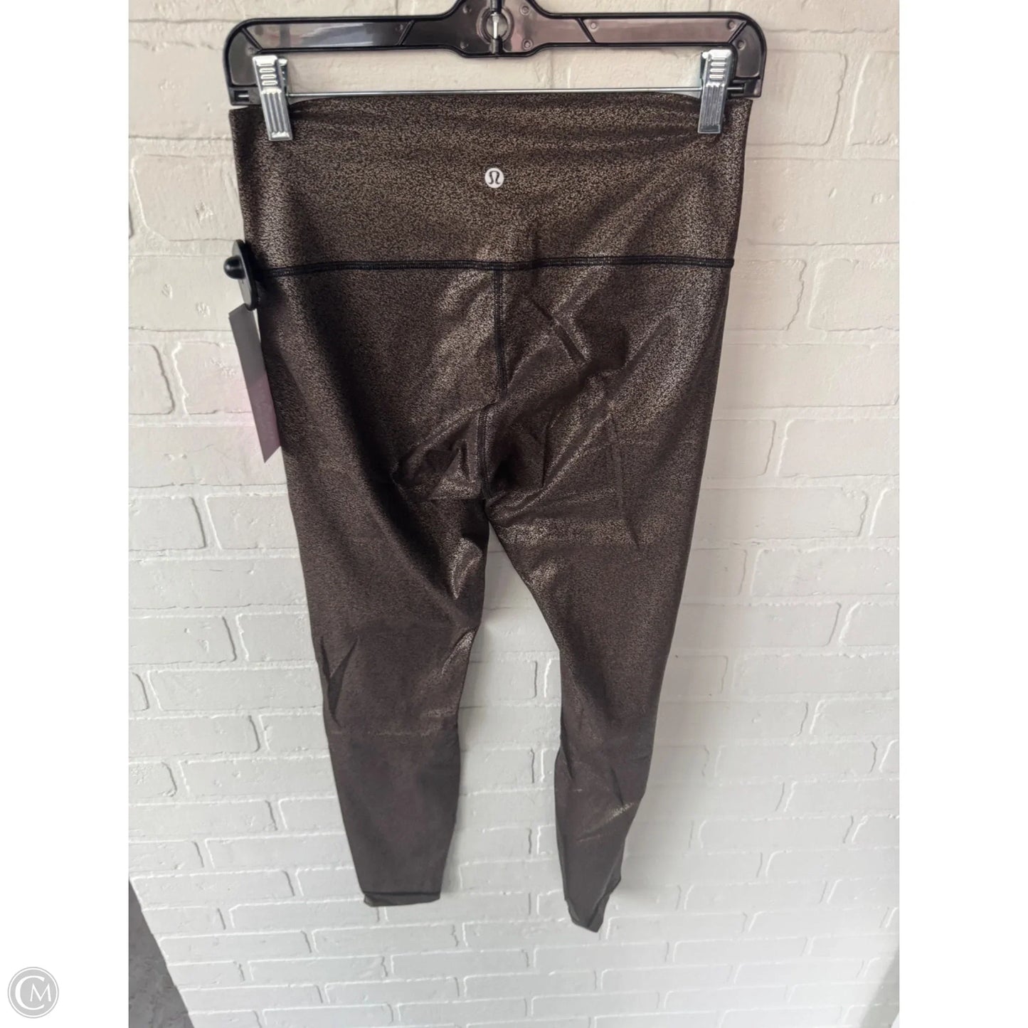 Athletic Leggings By Lululemon In Black & Gold, Size: 8