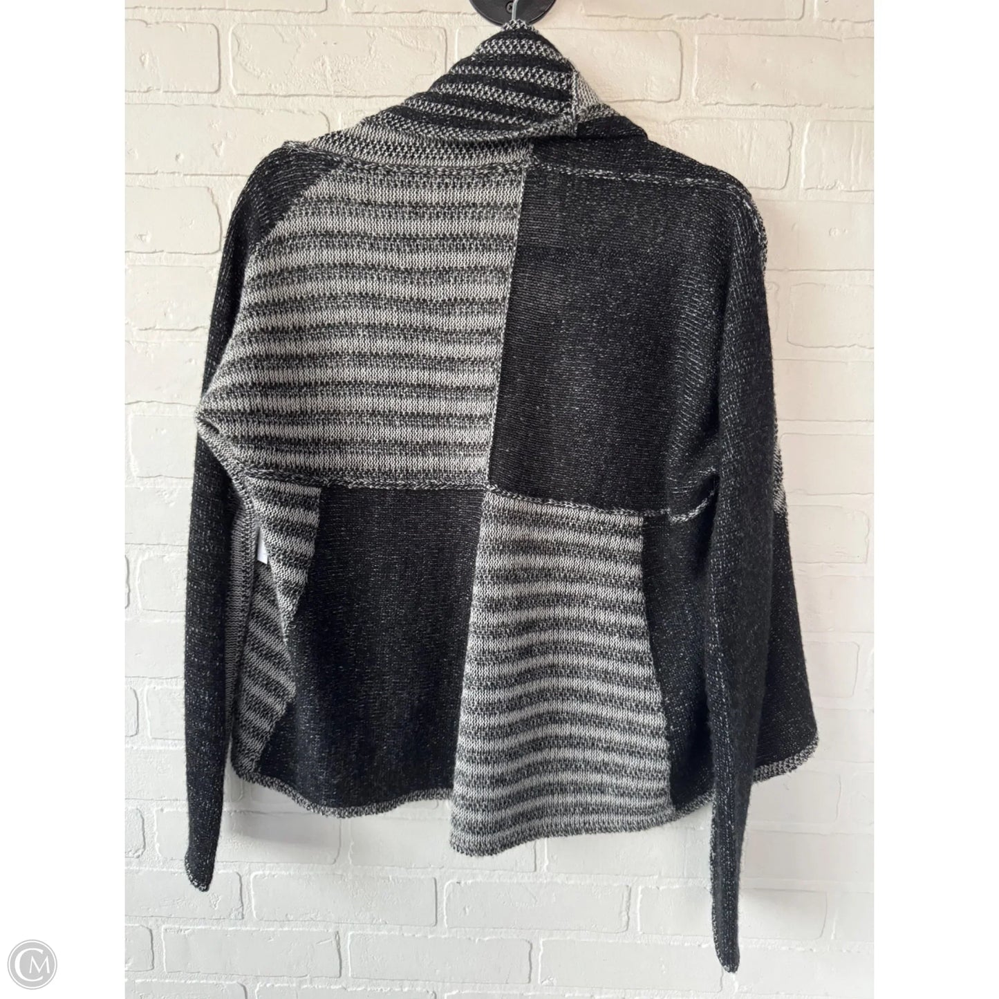 Sweater Cardigan By Cabi In Black & Grey, Size: M