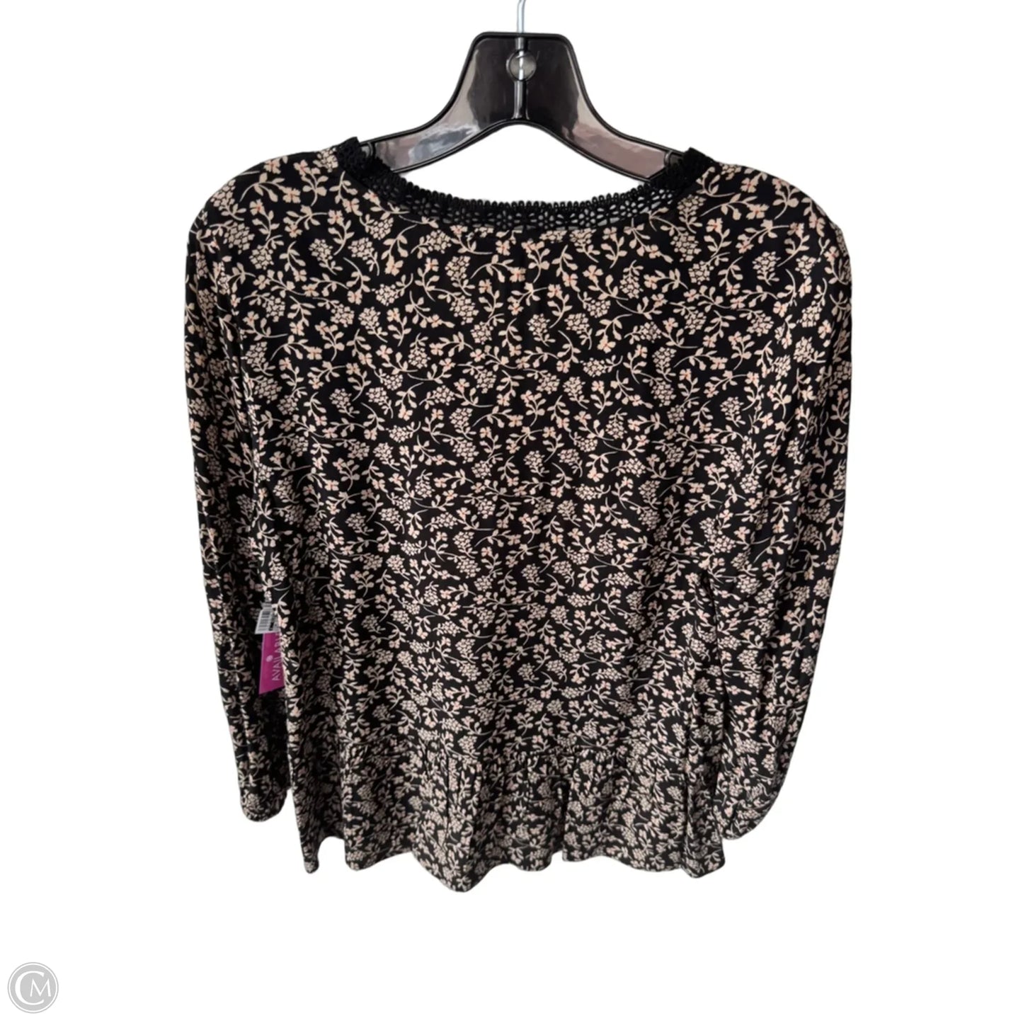 Top 3/4 Sleeve By Clothes Mentor In Black & Brown, Size: S