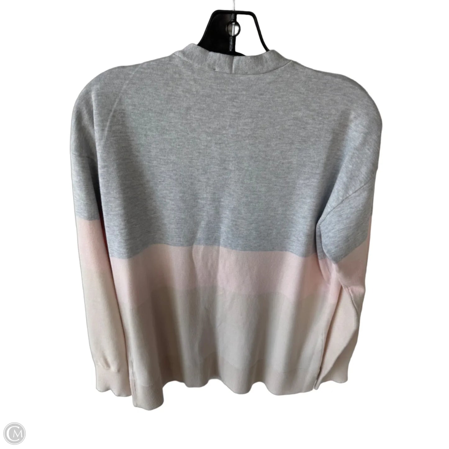 Sweater Cardigan By Evolution In Grey & Tan, Size: S