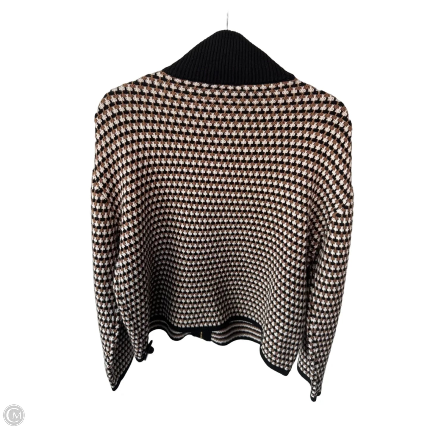 Sweater Cardigan By Jones New York In Black & Brown, Size: M