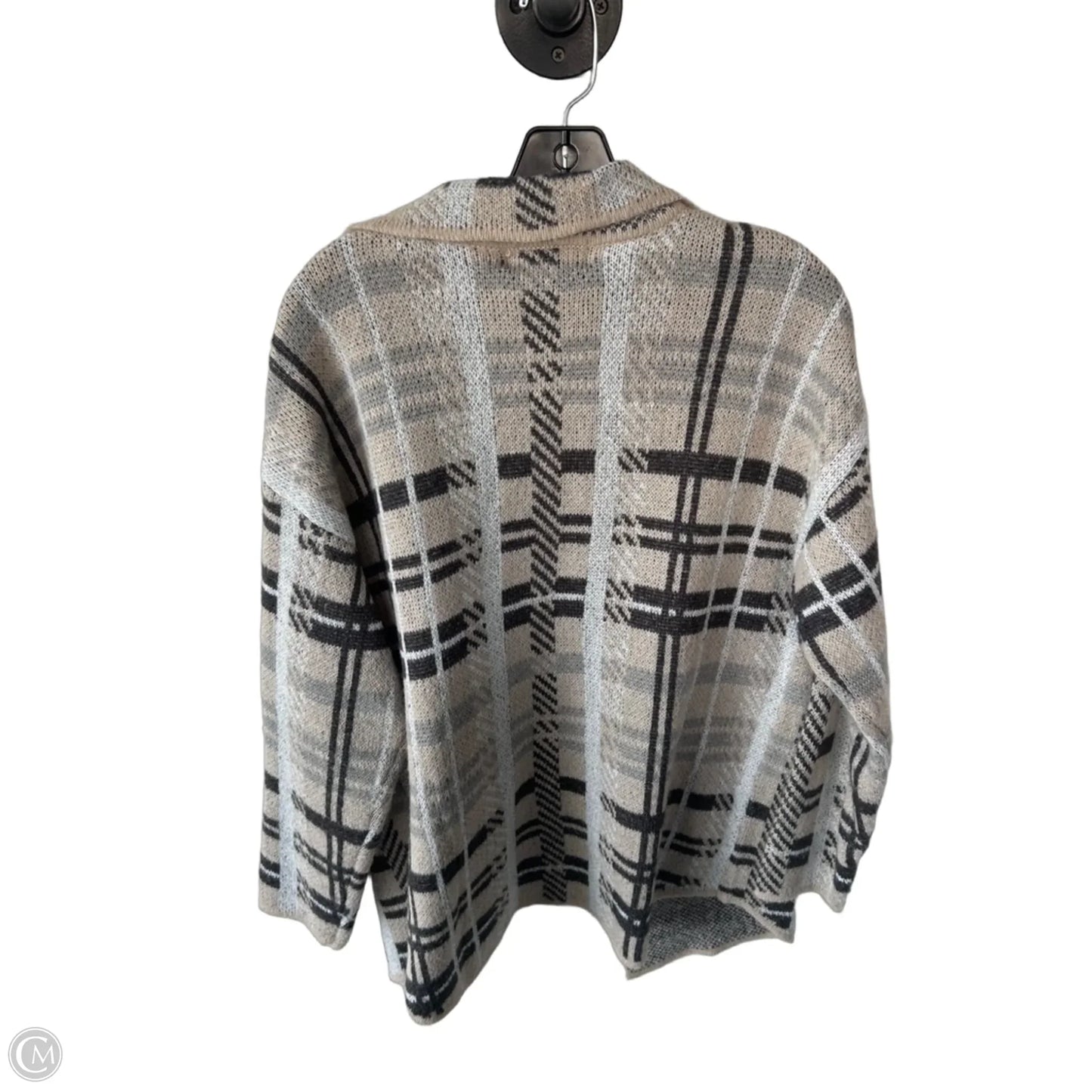 Sweater Cardigan By By Design In Grey & Tan, Size: M