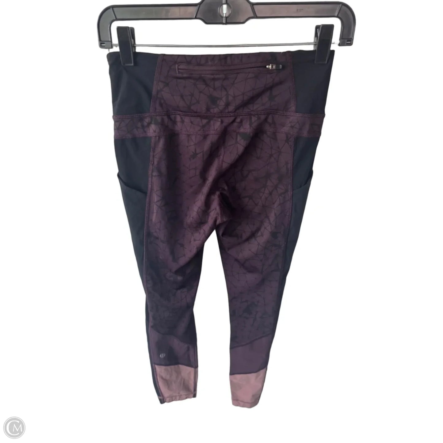 Athletic Leggings By Lululemon In Black & Purple, Size: 4