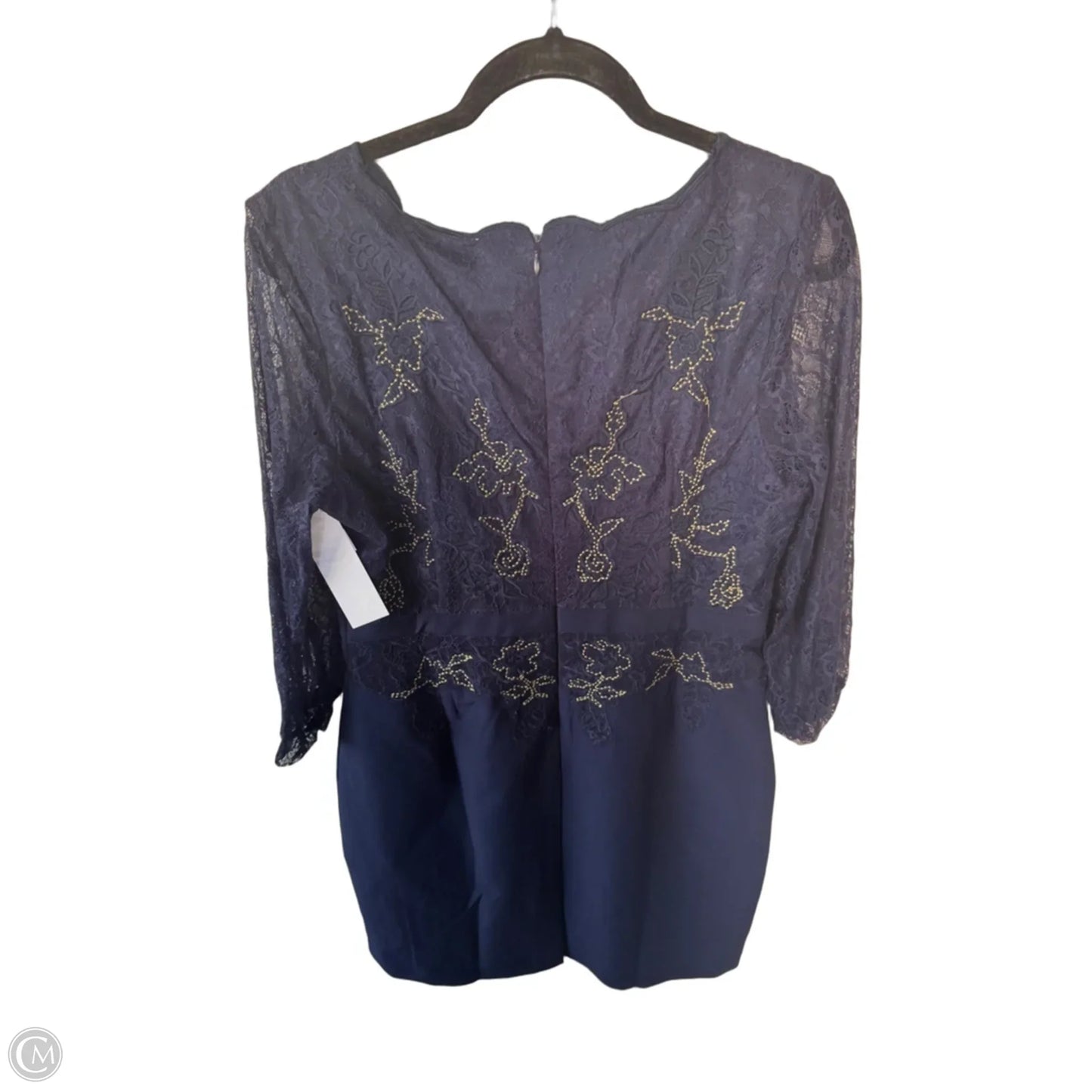 Dress Party Short By Clothes Mentor In Blue & Gold, Size: Xl