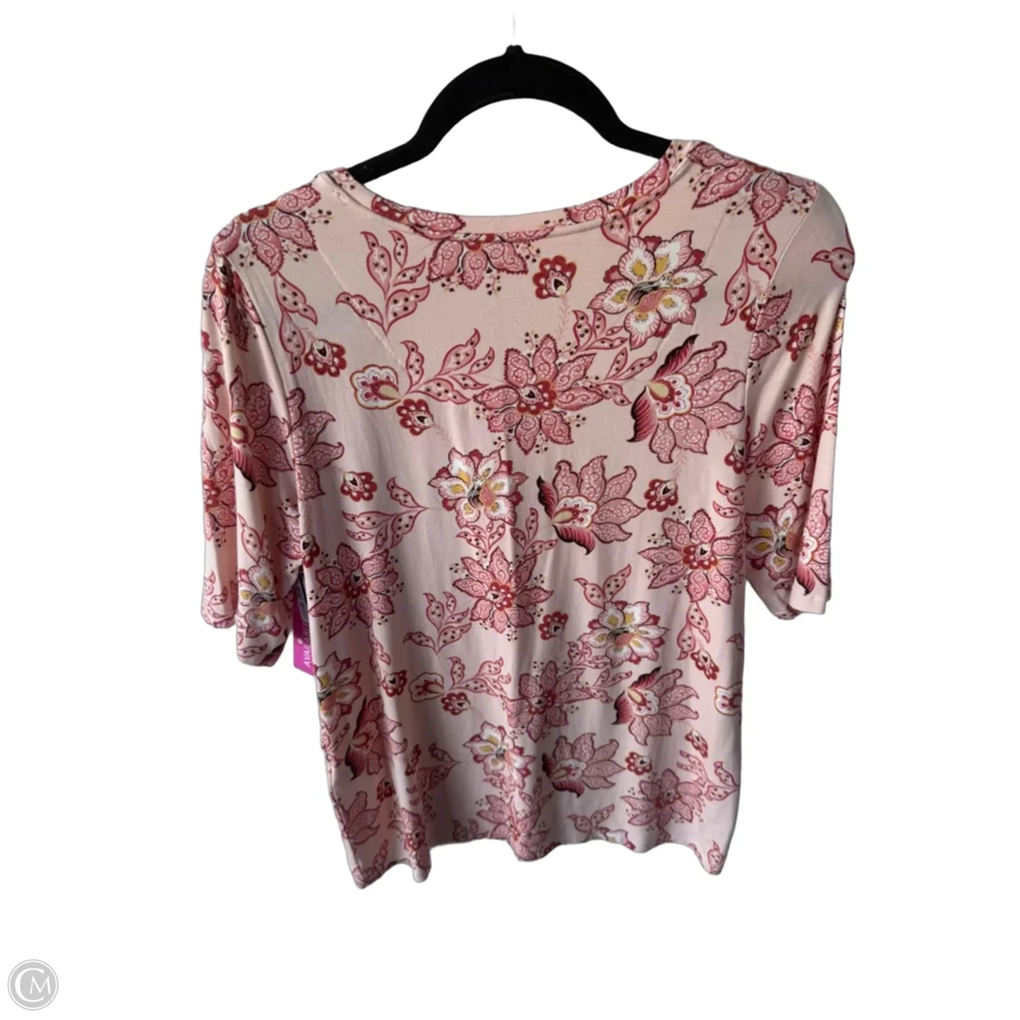 Top Short Sleeve By Chicos In Pink, Size: M