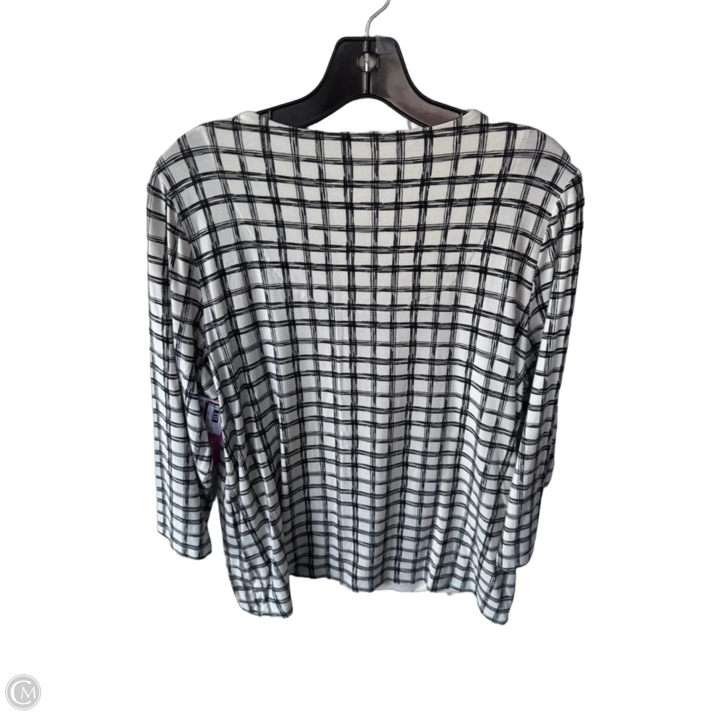 Top 3/4 Sleeve Basic By Chicos In Black & Cream, Size: L