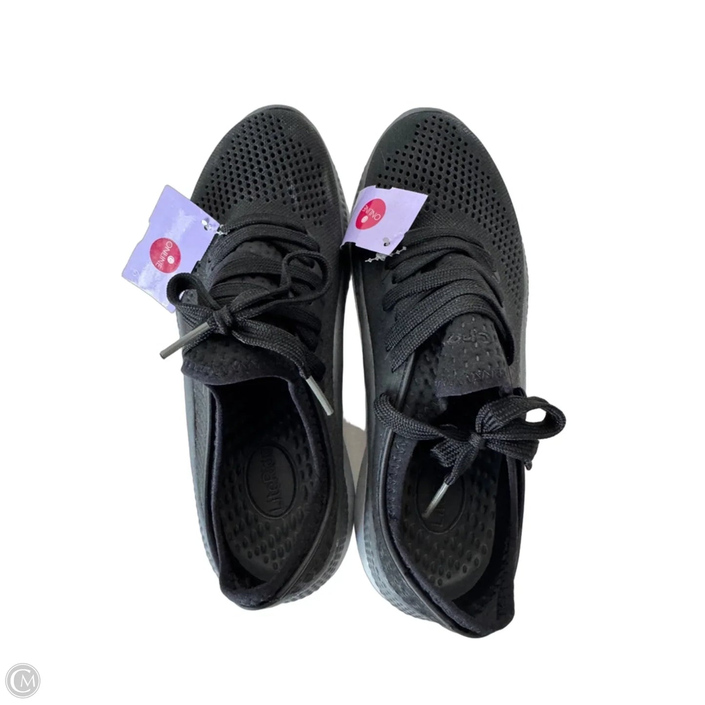 Shoes Athletic By Crocs In Black & Grey, Size: 7