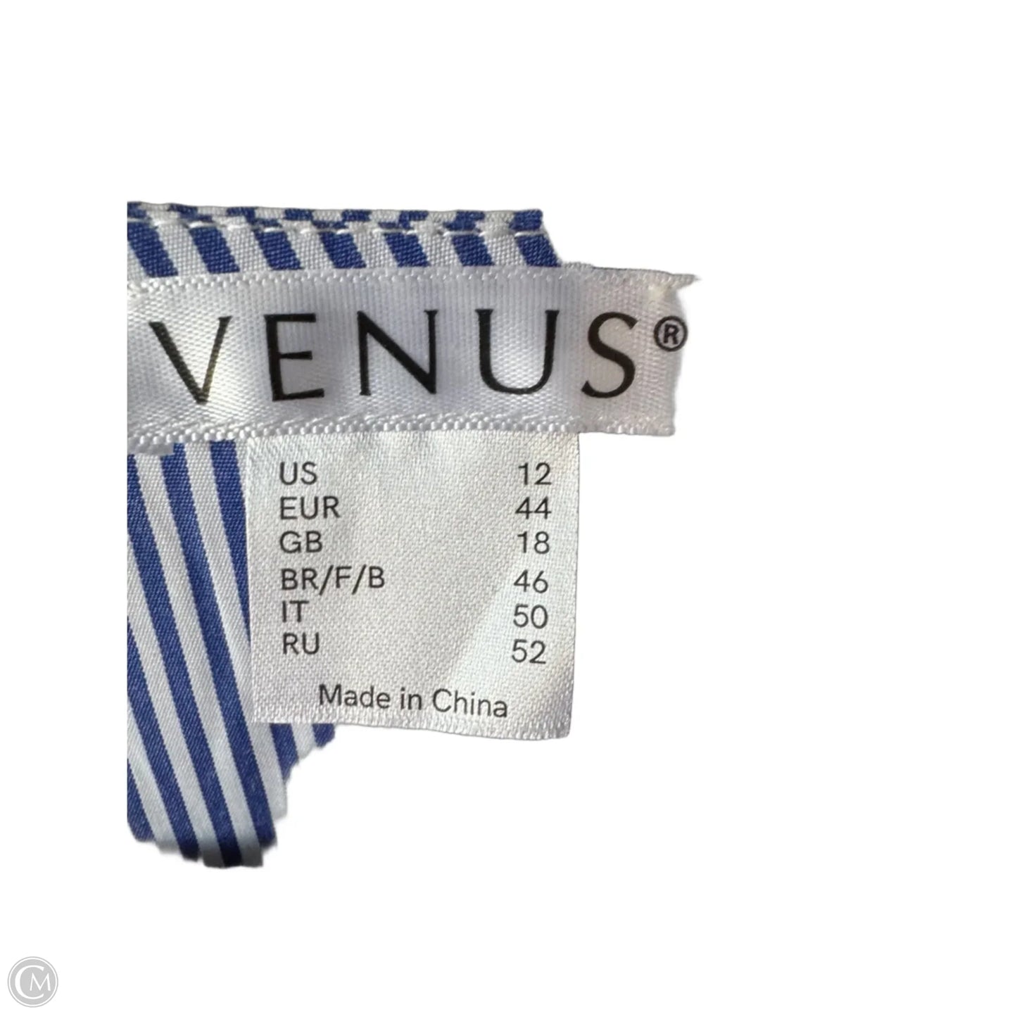 Tunic Long Sleeve By Venus In Blue & White, Size: L