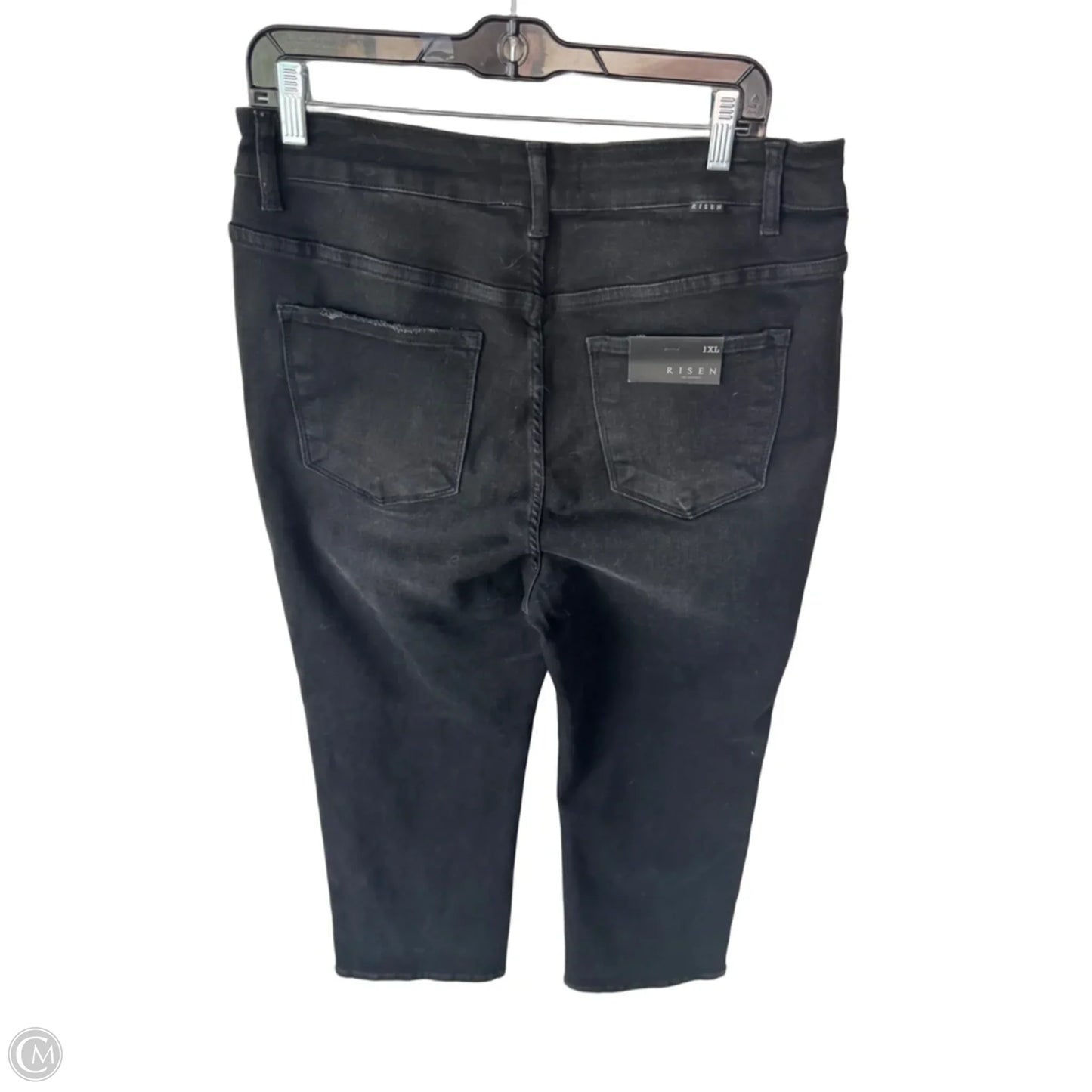 Jeans Straight By Risen In Black Denim, Size: 18