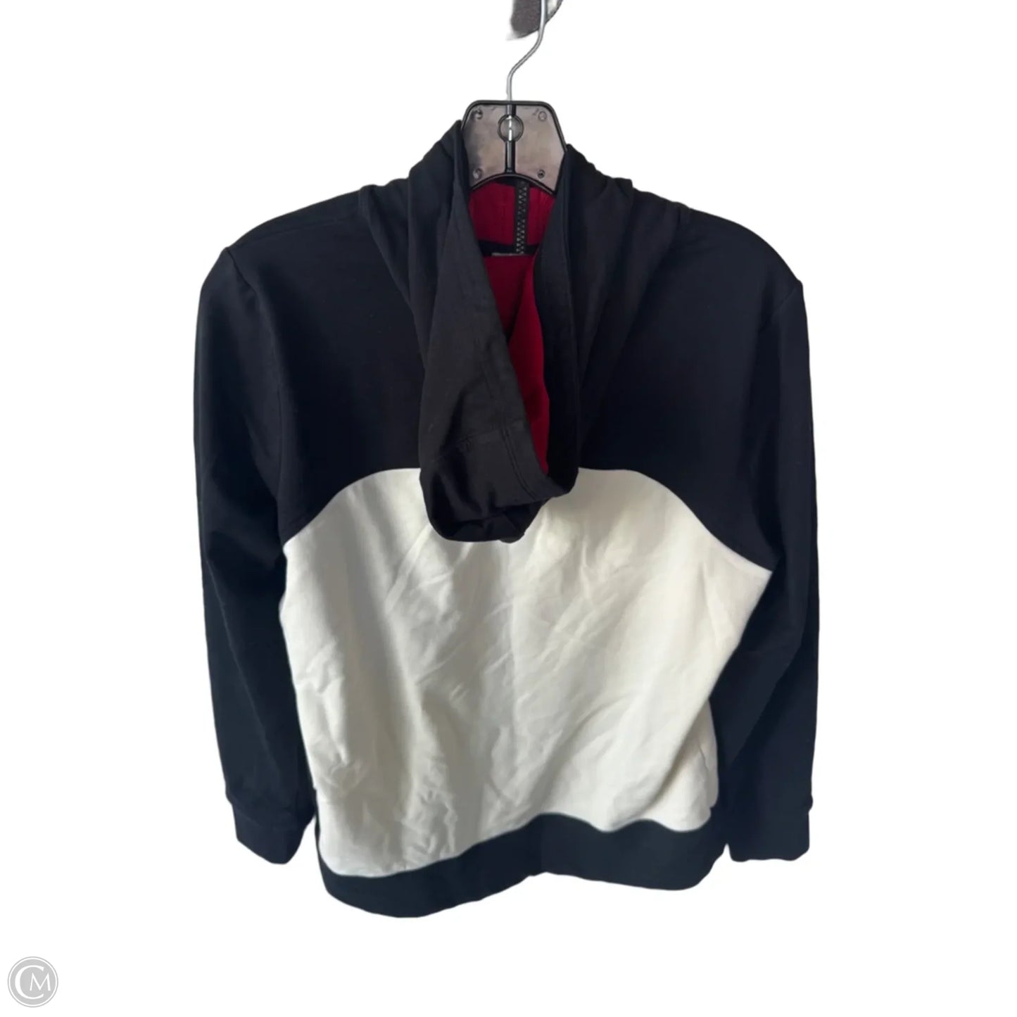 Sweatshirt Hoodie By Lauren By Ralph Lauren In Black & Cream, Size: L