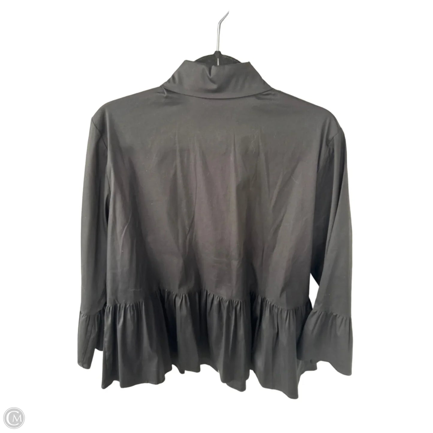 Top 3/4 Sleeve By Chicos In Black, Size: L