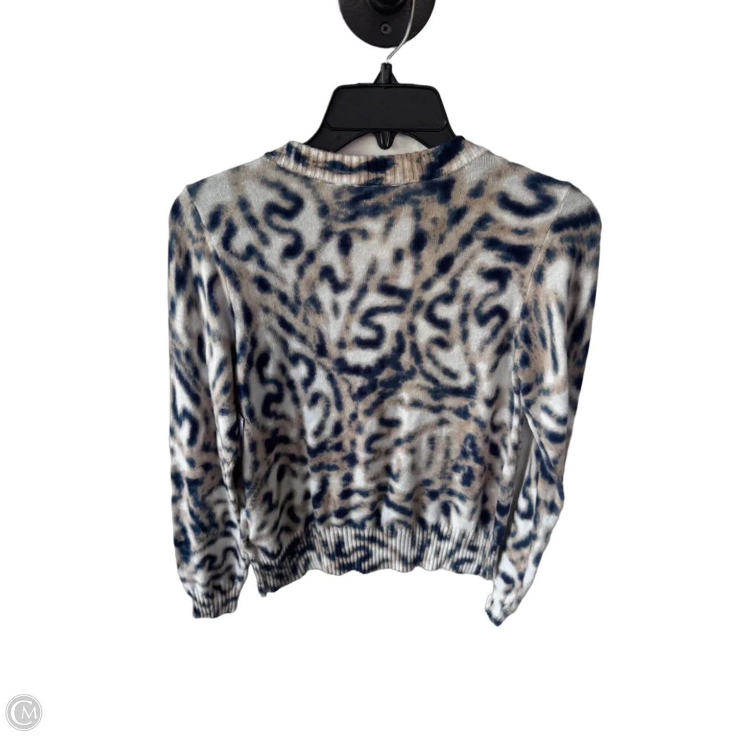 Sweater By Nic + Zoe In Blue & Tan, Size: Sp
