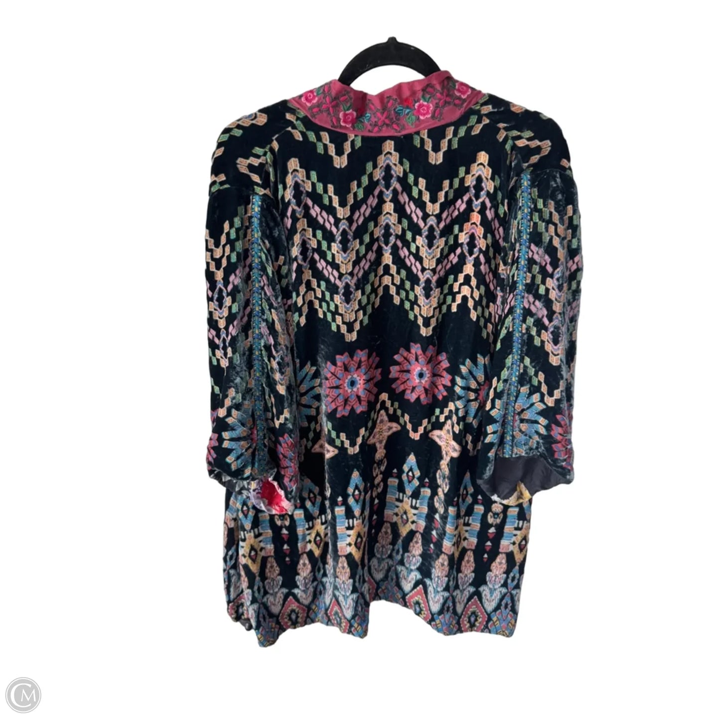Kimono Designer By Johnny Was In Black & Blue, Size: M