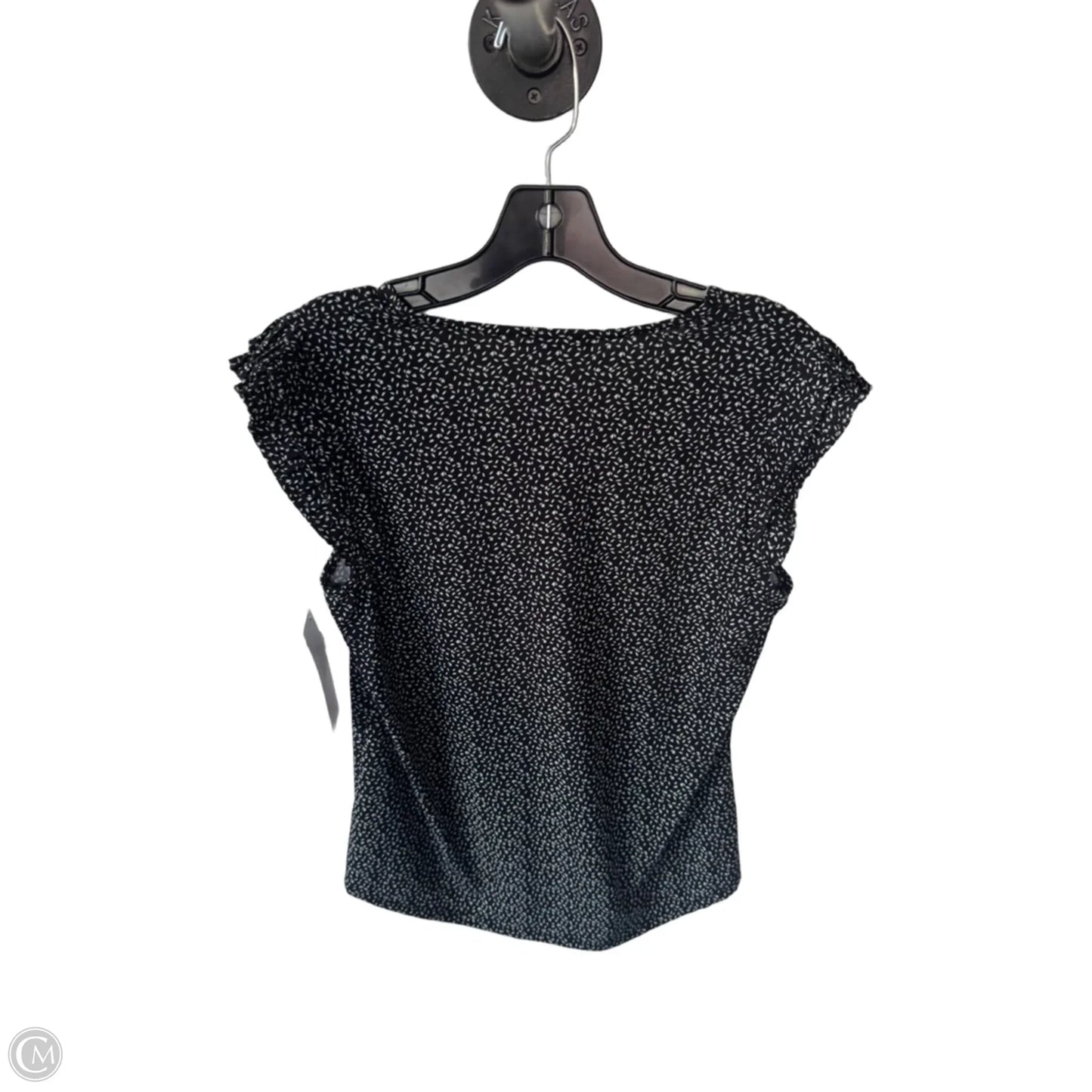Top Short Sleeve By Adrianna Papell In Black & White, Size: S