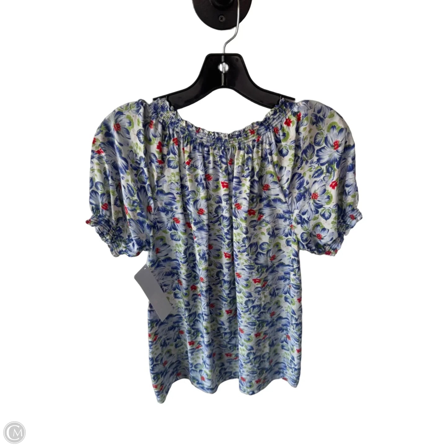 Top Short Sleeve By Joie In Blue & Green, Size: M